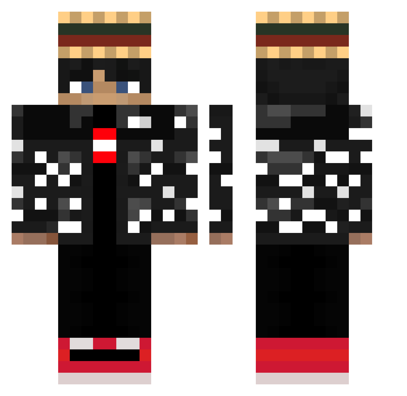 Noa2612 Minecraft skin, front and back view