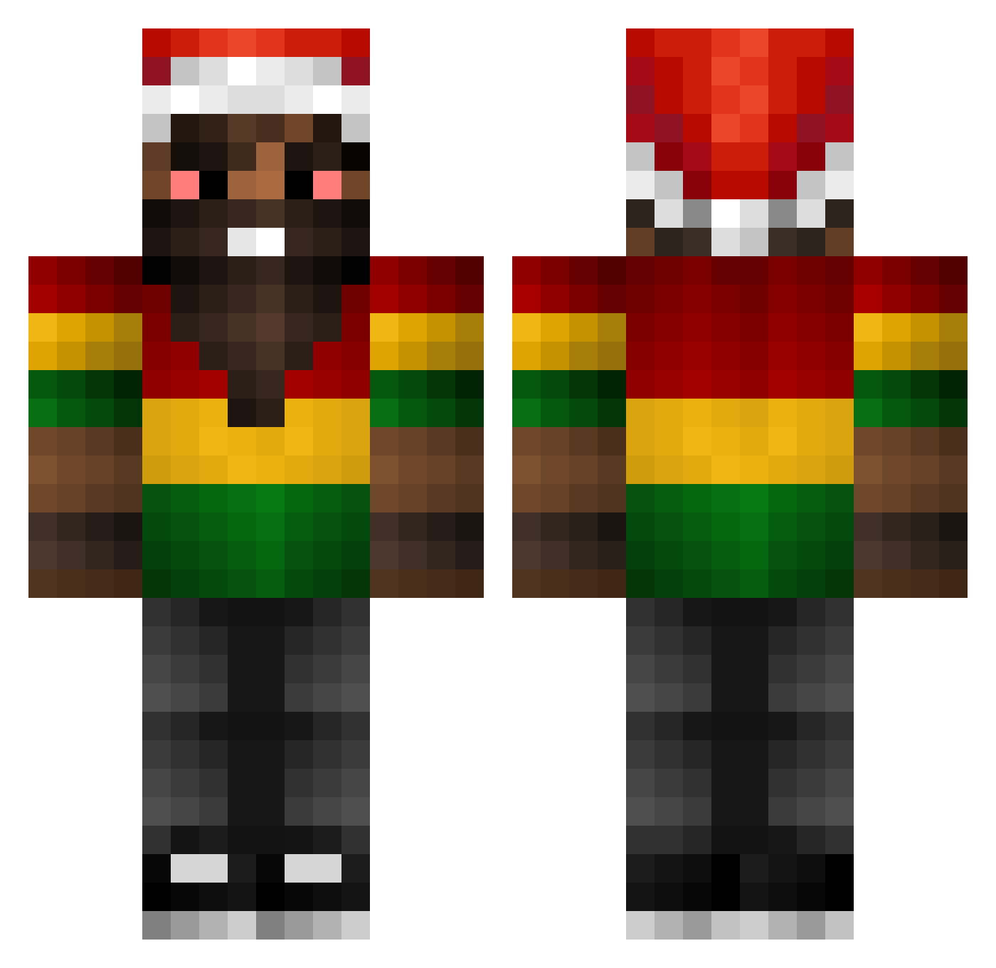 Fattish Minecraft skin, front and back view