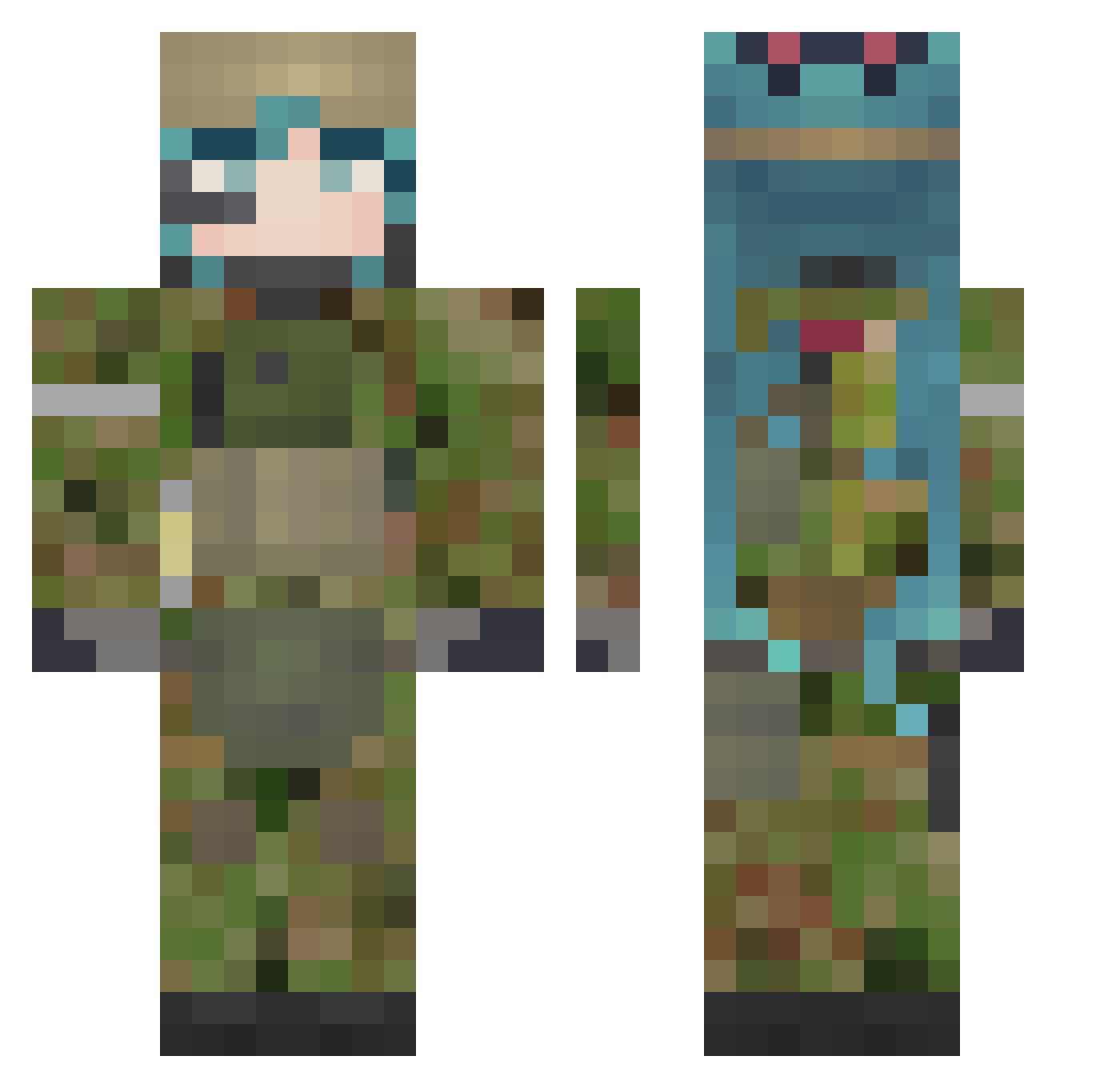 LADY_W1911 Minecraft skin, front and back view