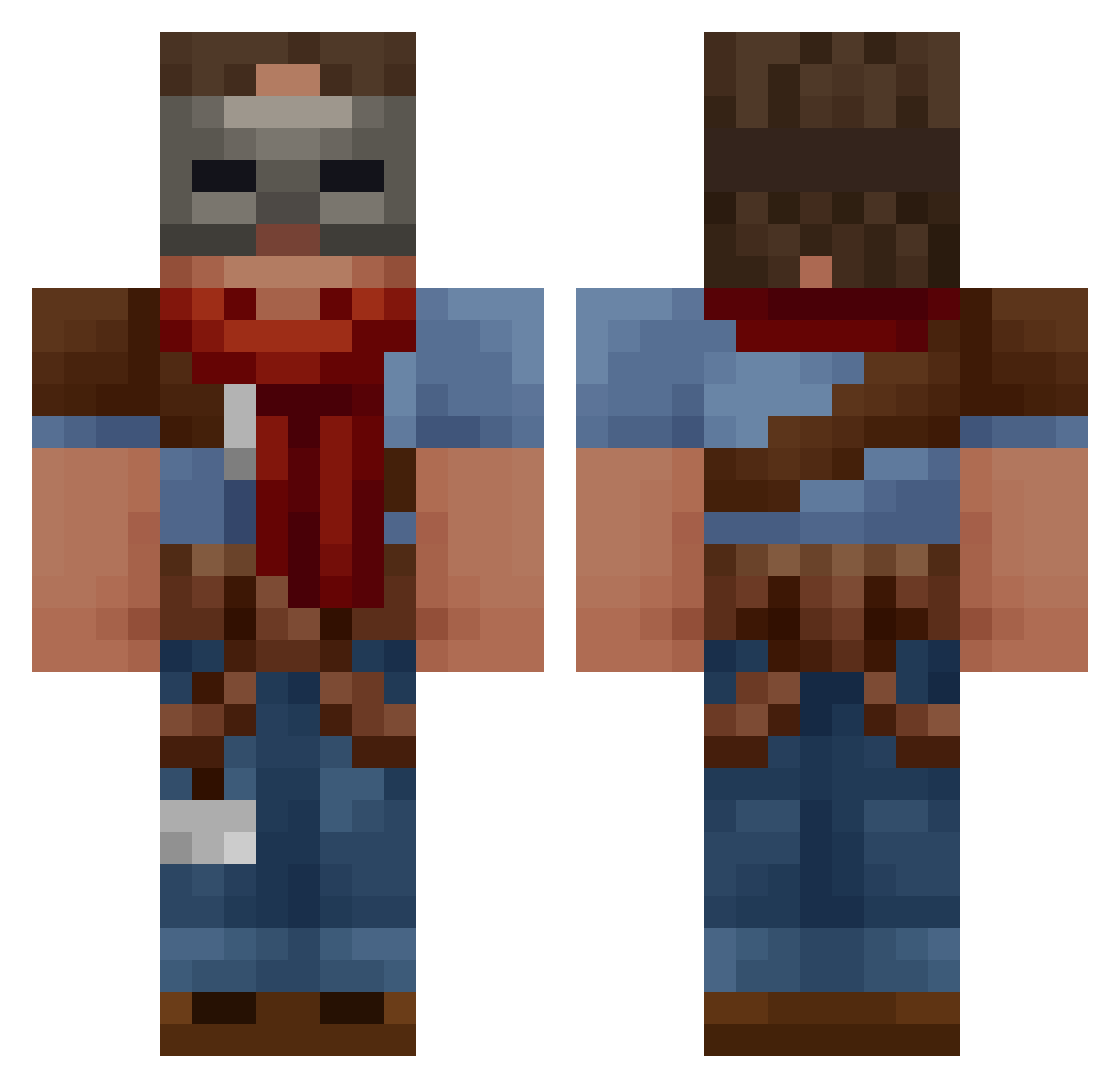 Kupferschmied Minecraft skin, front and back view