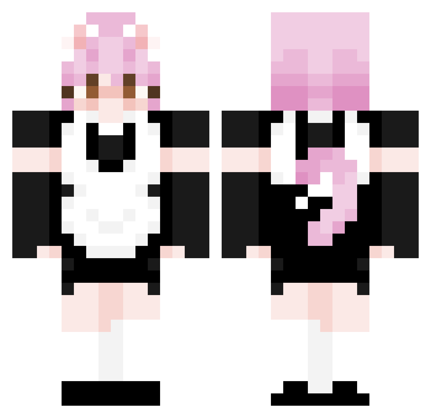 Wolverminion1 Minecraft skin, front and back view