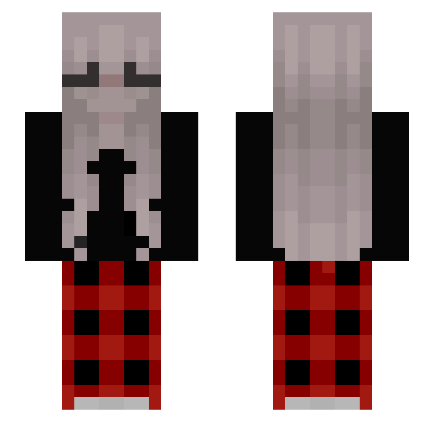 Pandi1_ Minecraft skin, front and back view