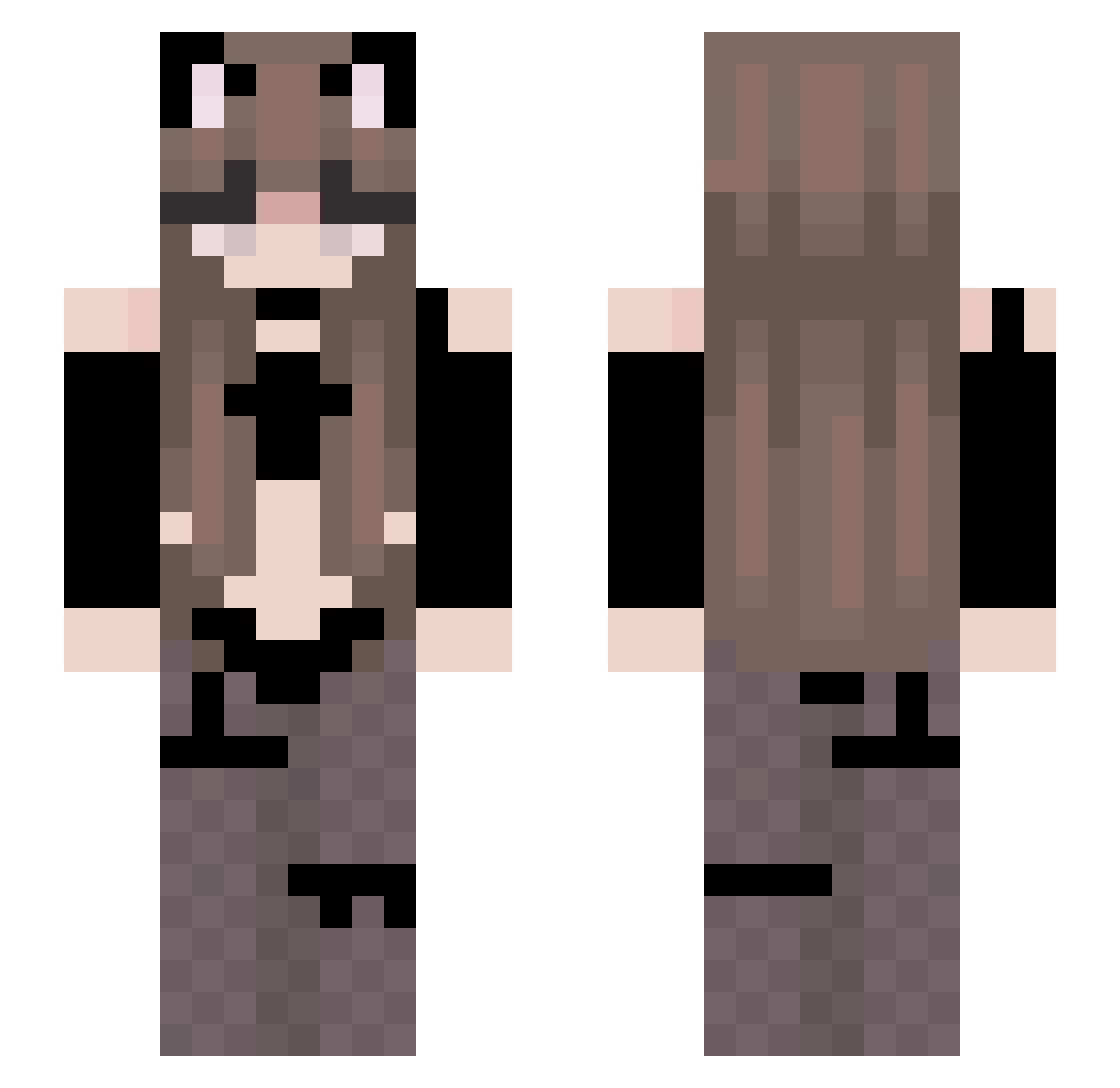 pi_cat_ Minecraft skin, front and back view