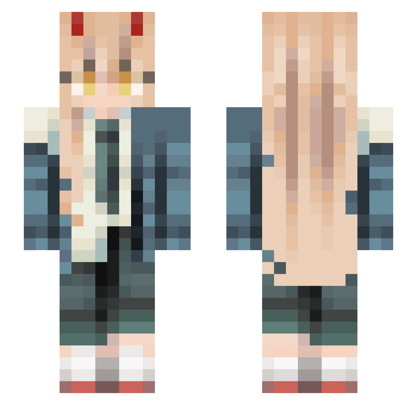 Ualia Minecraft skin, front and back view