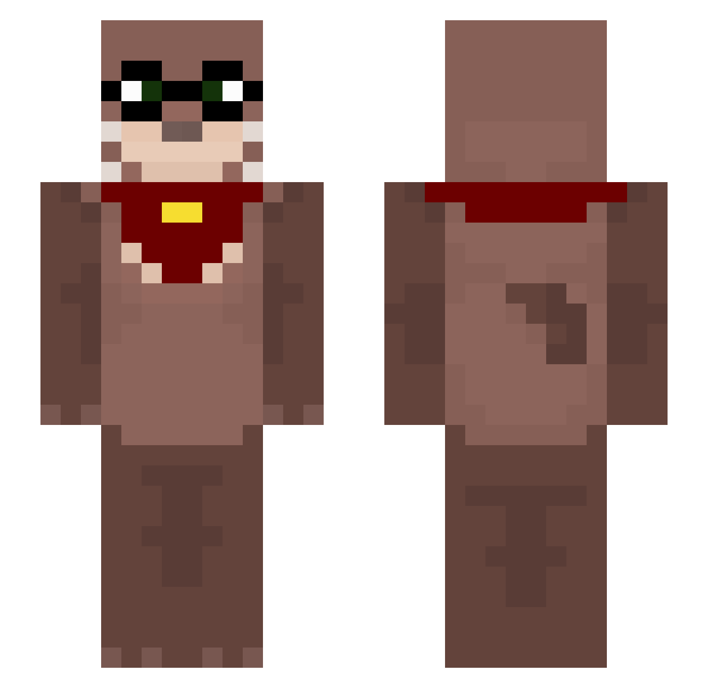mannerism Minecraft skin, front and back view