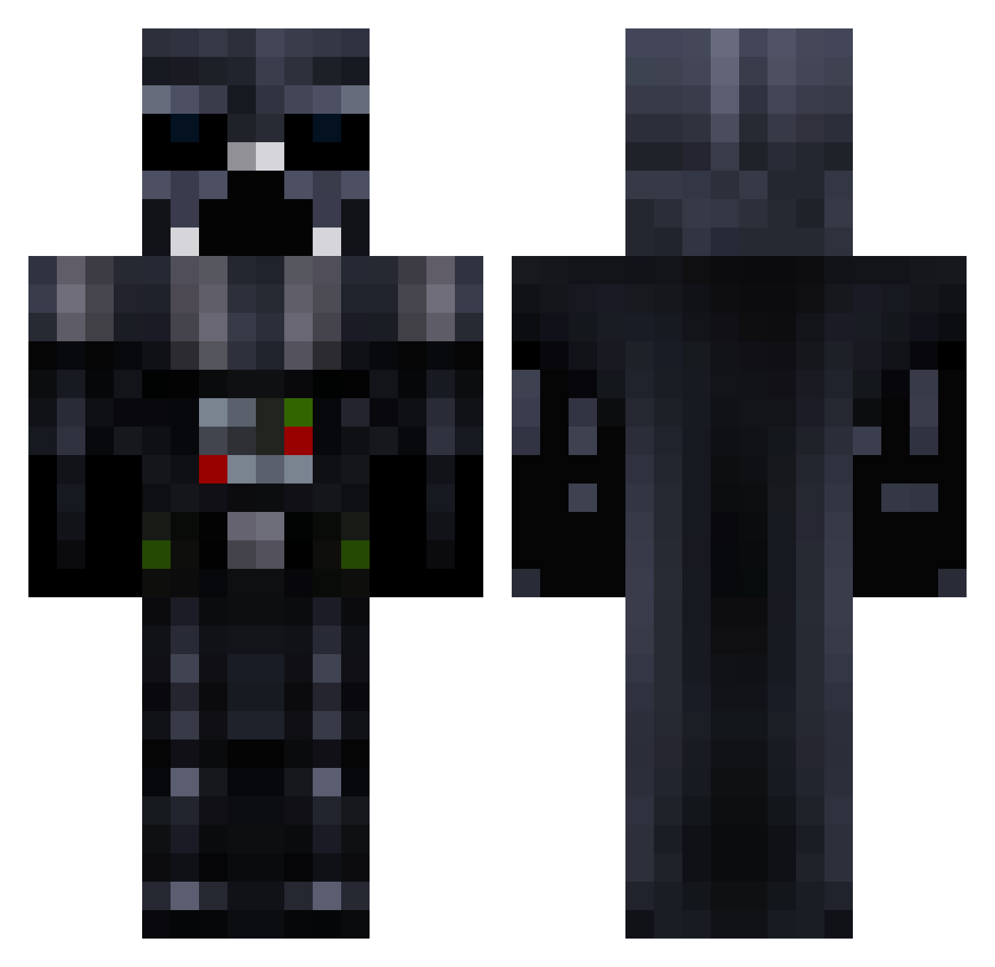 Teddy_Black Minecraft skin, front and back view