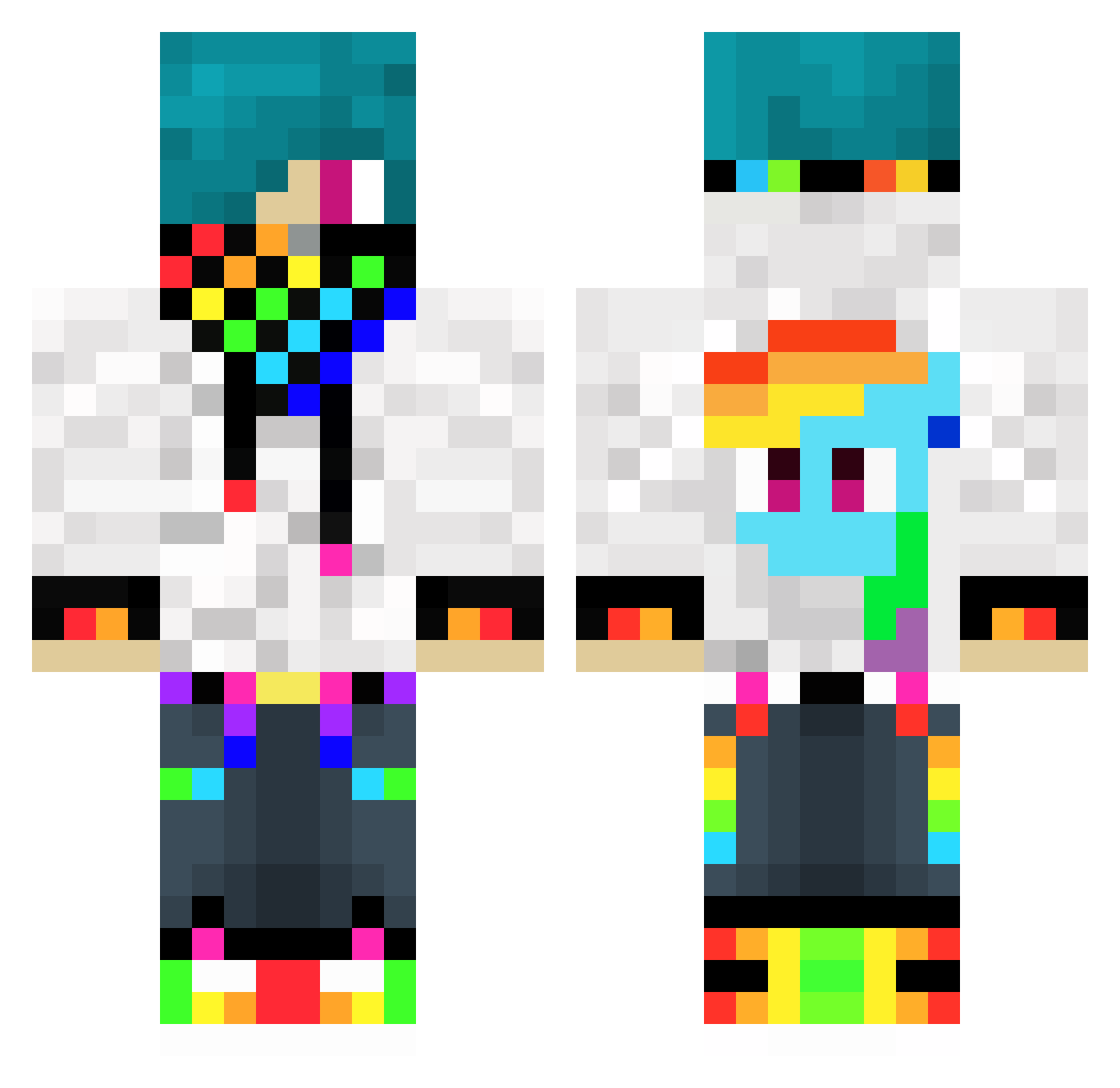 Dinkiest Minecraft skin, front and back view