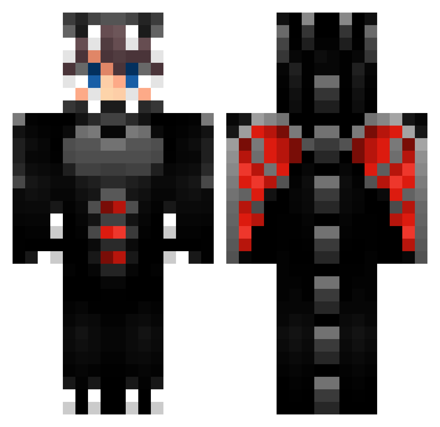 haru_Zombie Minecraft skin, front and back view