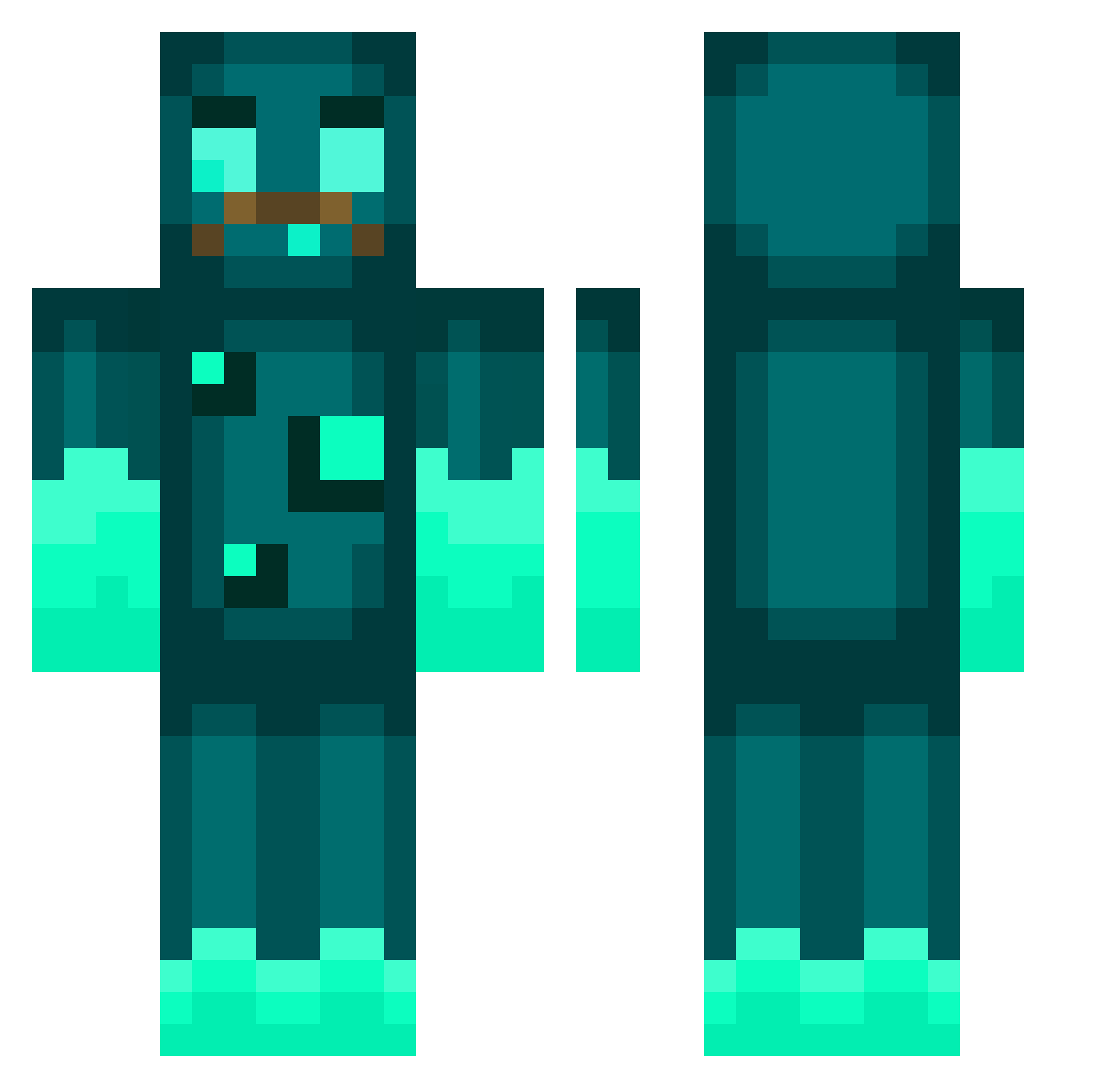 2kaSeth Minecraft skin, front and back view