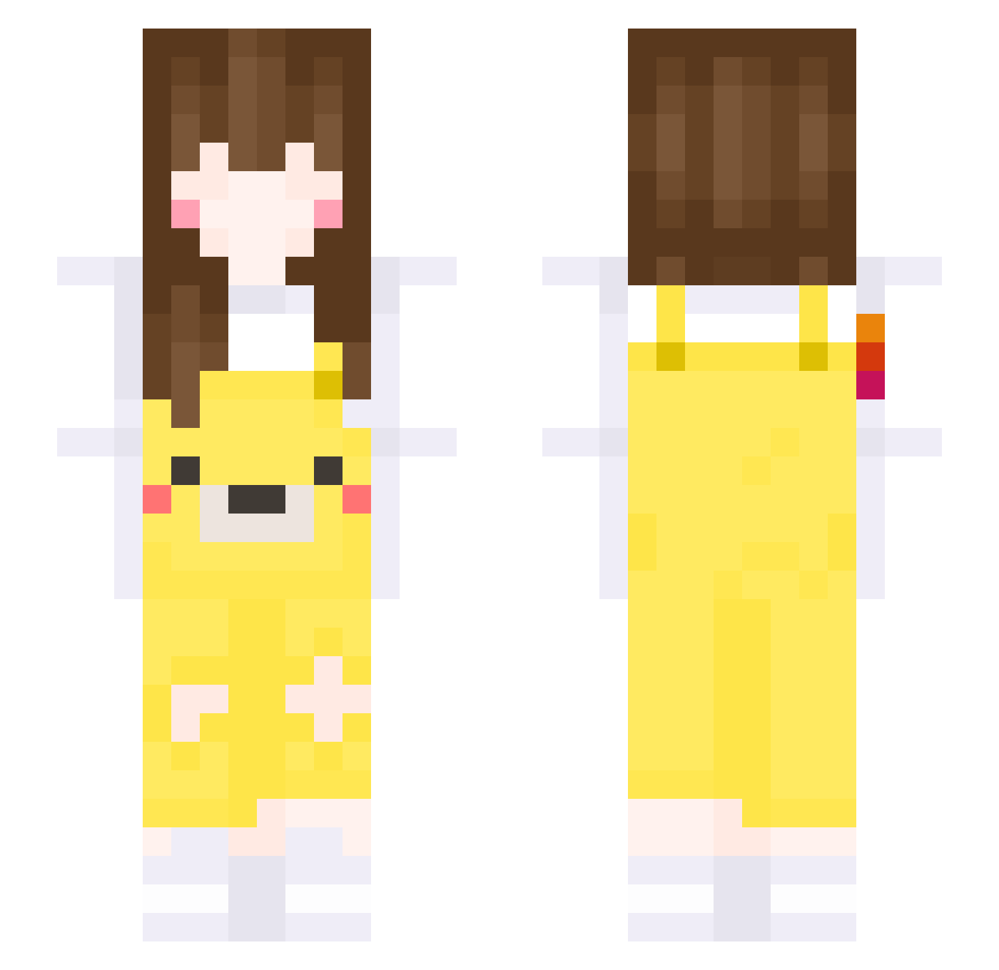 Epiploon Minecraft skin, front and back view