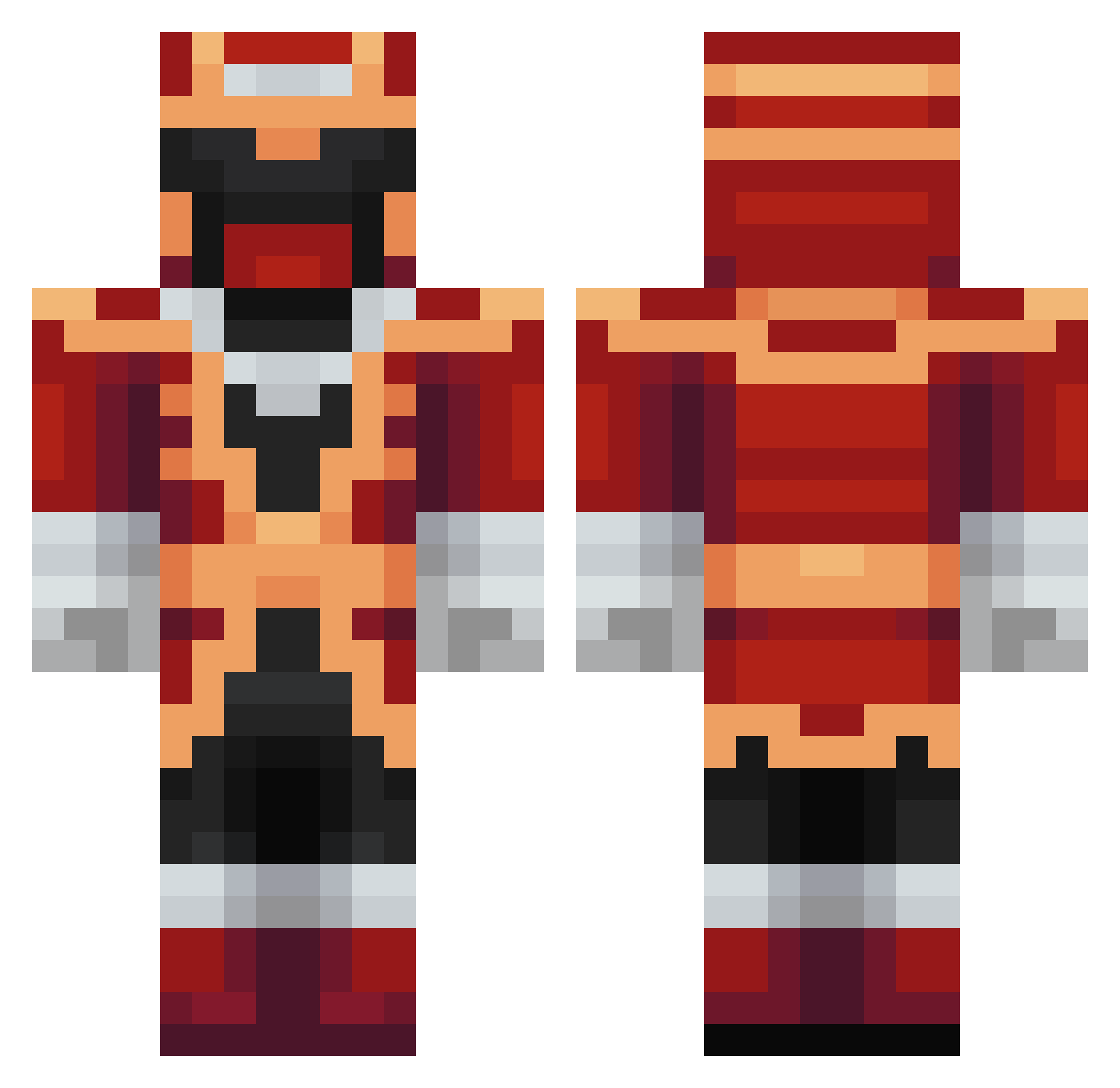 comfont Minecraft skin, front and back view