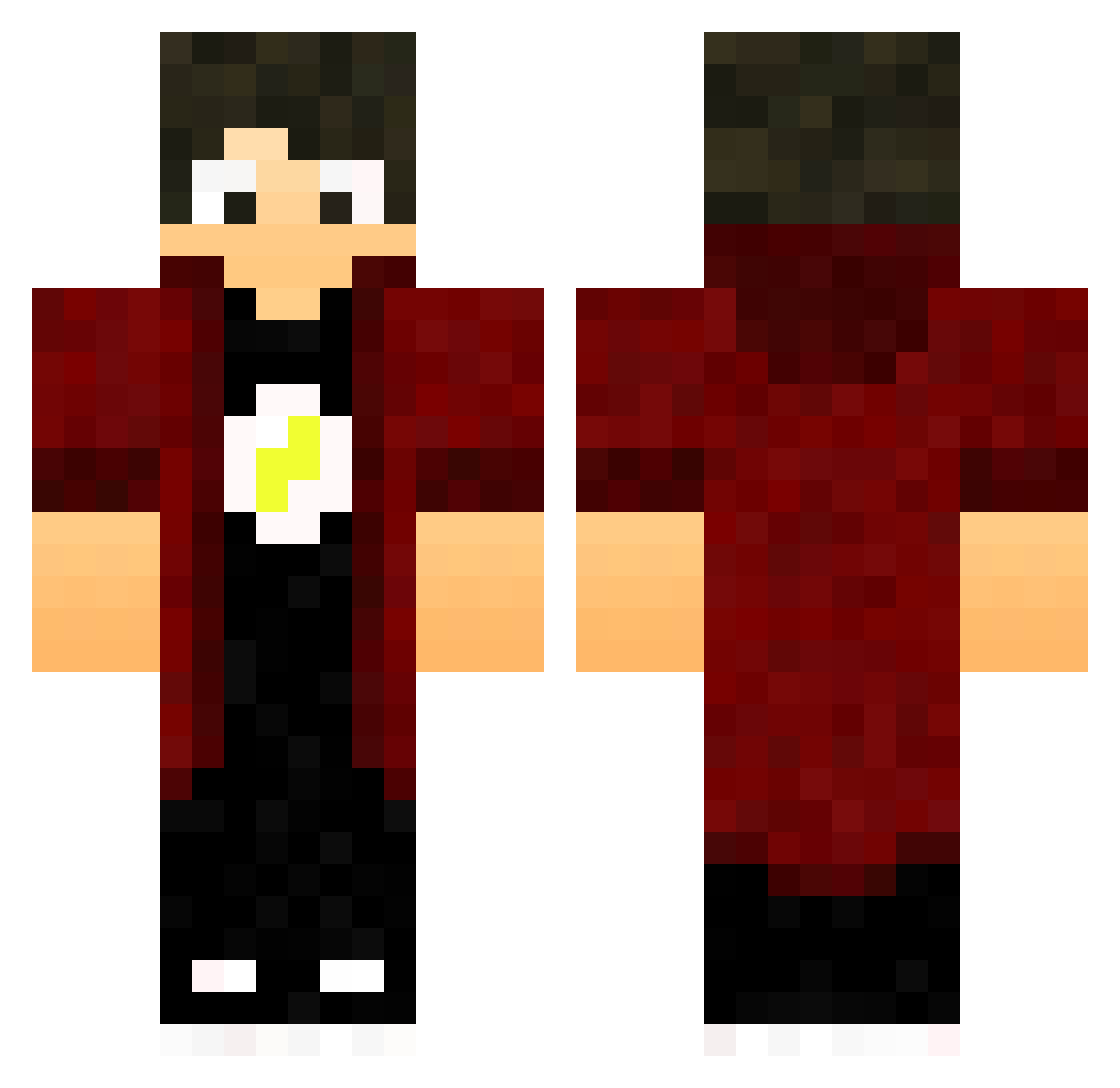 Teafe Minecraft skin, front and back view