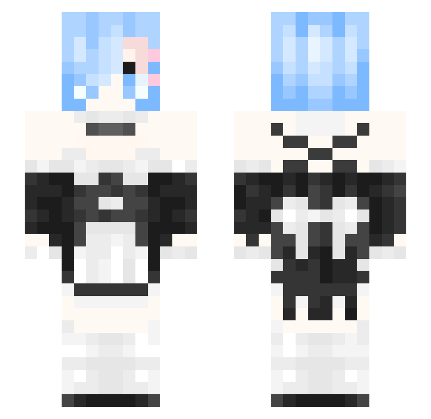 123stop Minecraft skin, front and back view
