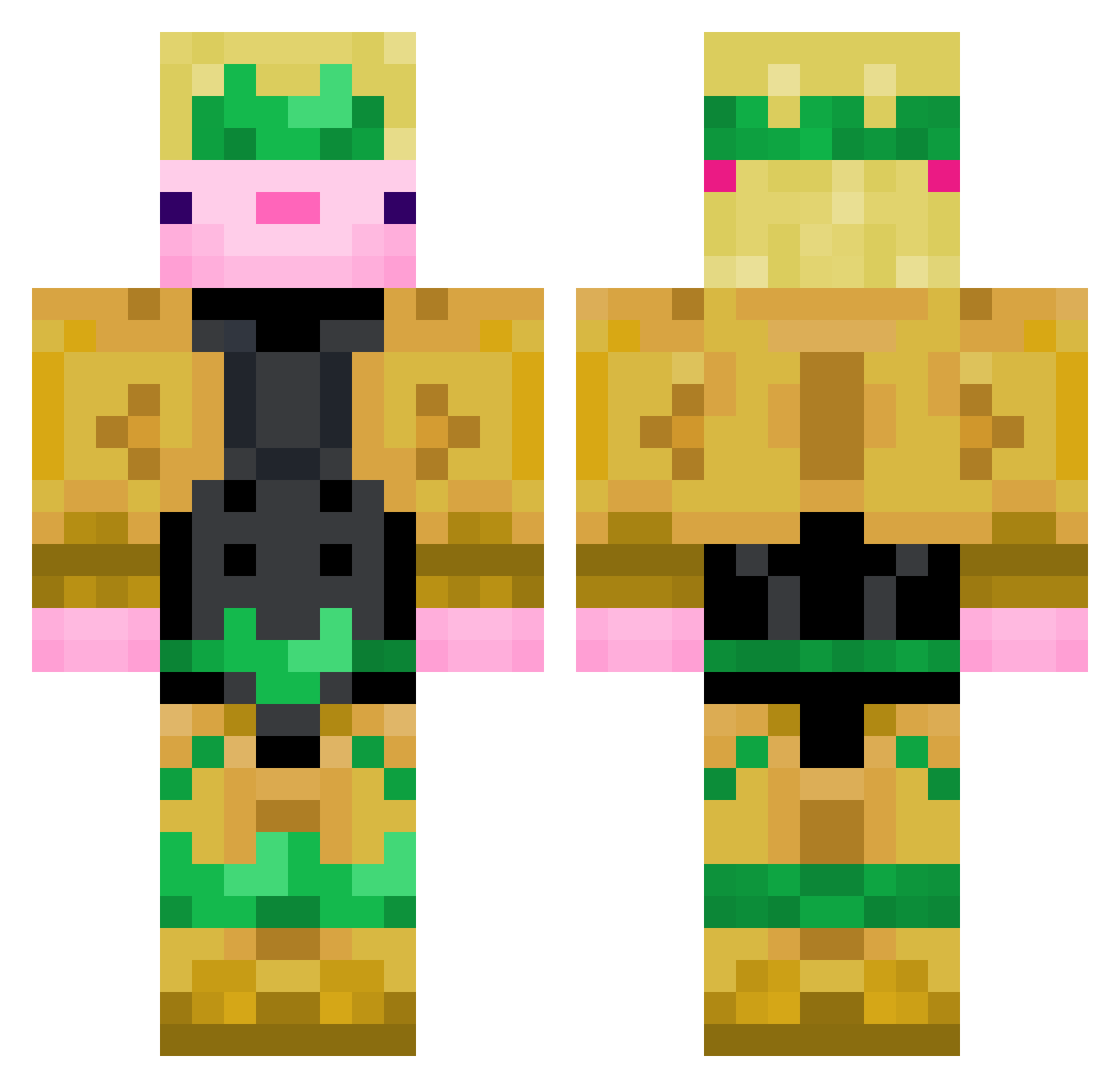 Beastlier Minecraft skin, front and back view