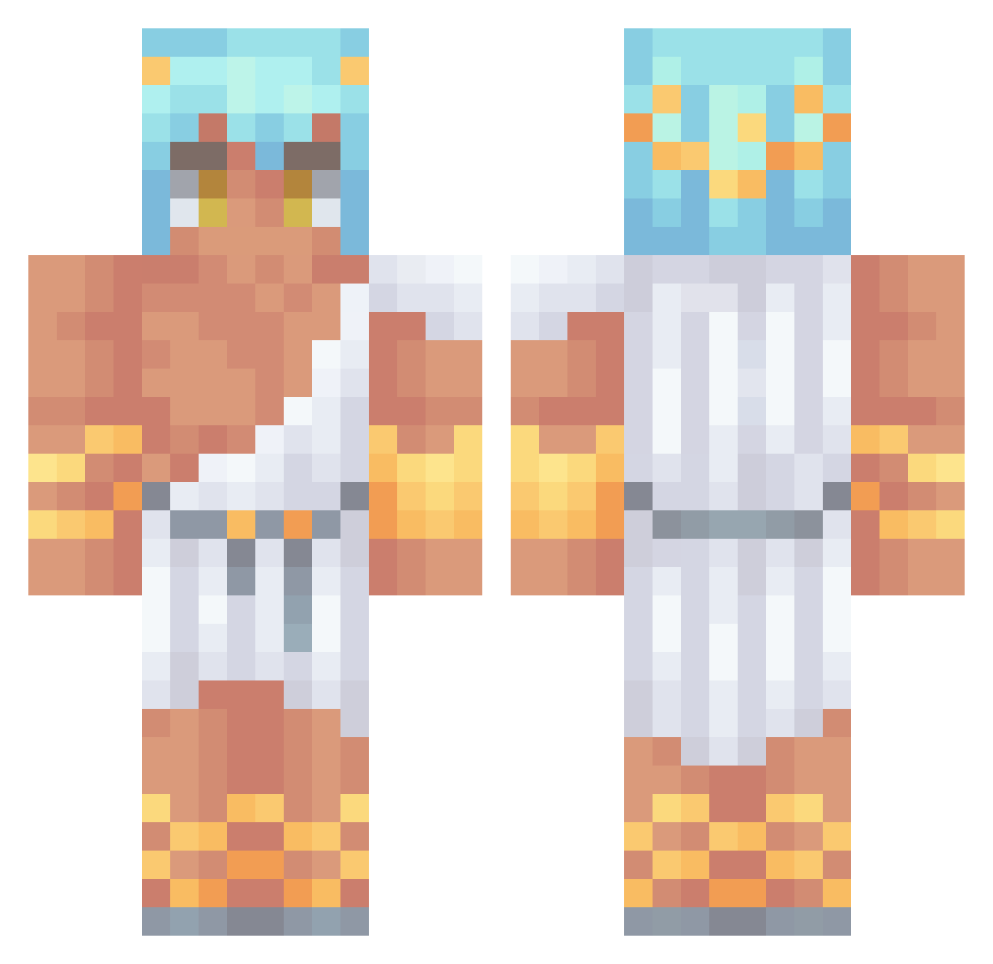 PeroLegenda11 Minecraft skin, front and back view