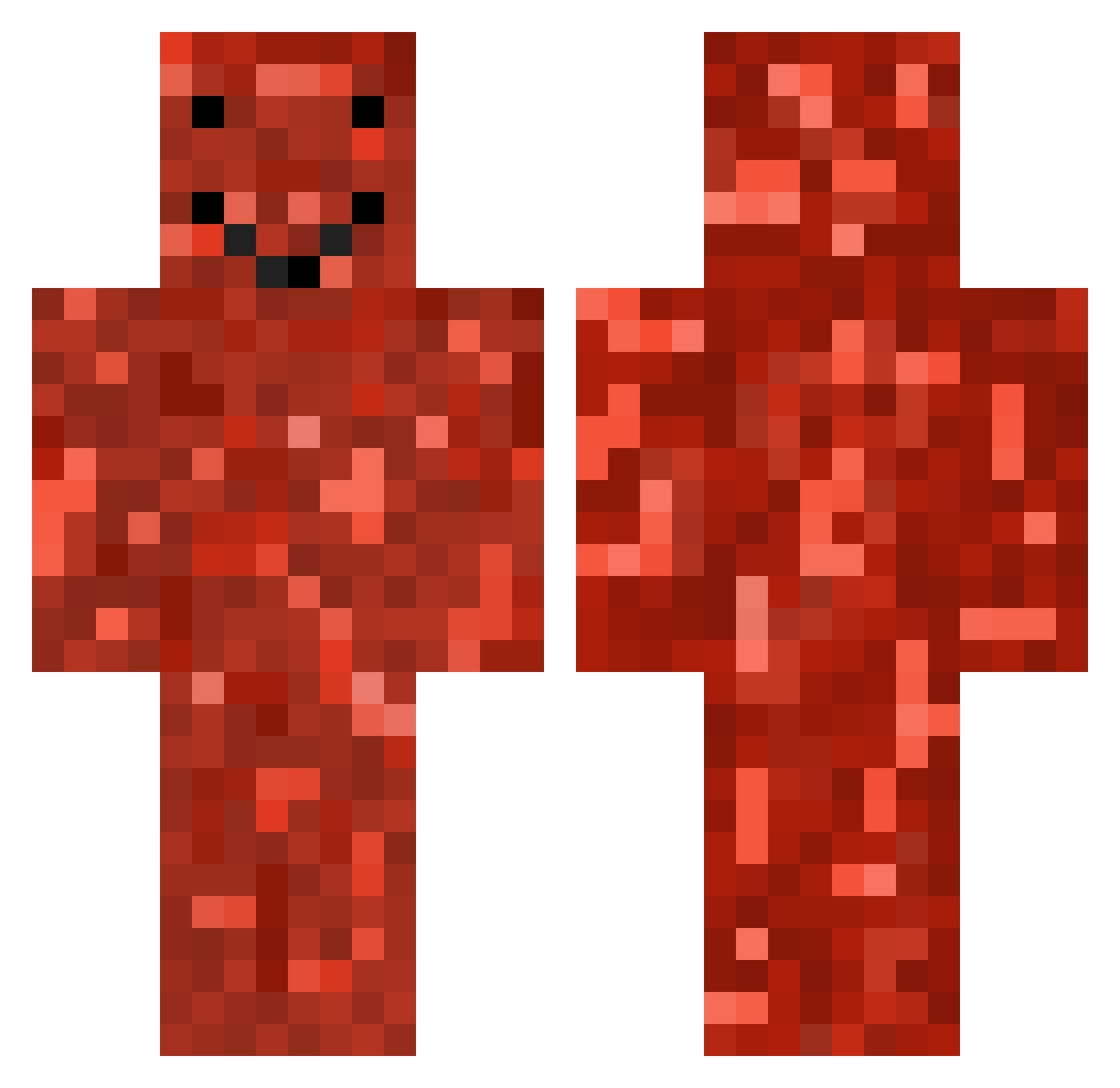 Poledwica3D Minecraft skin, front and back view