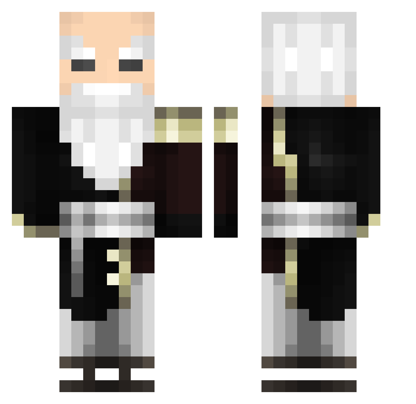 LaMoustache_ Minecraft skin, front and back view