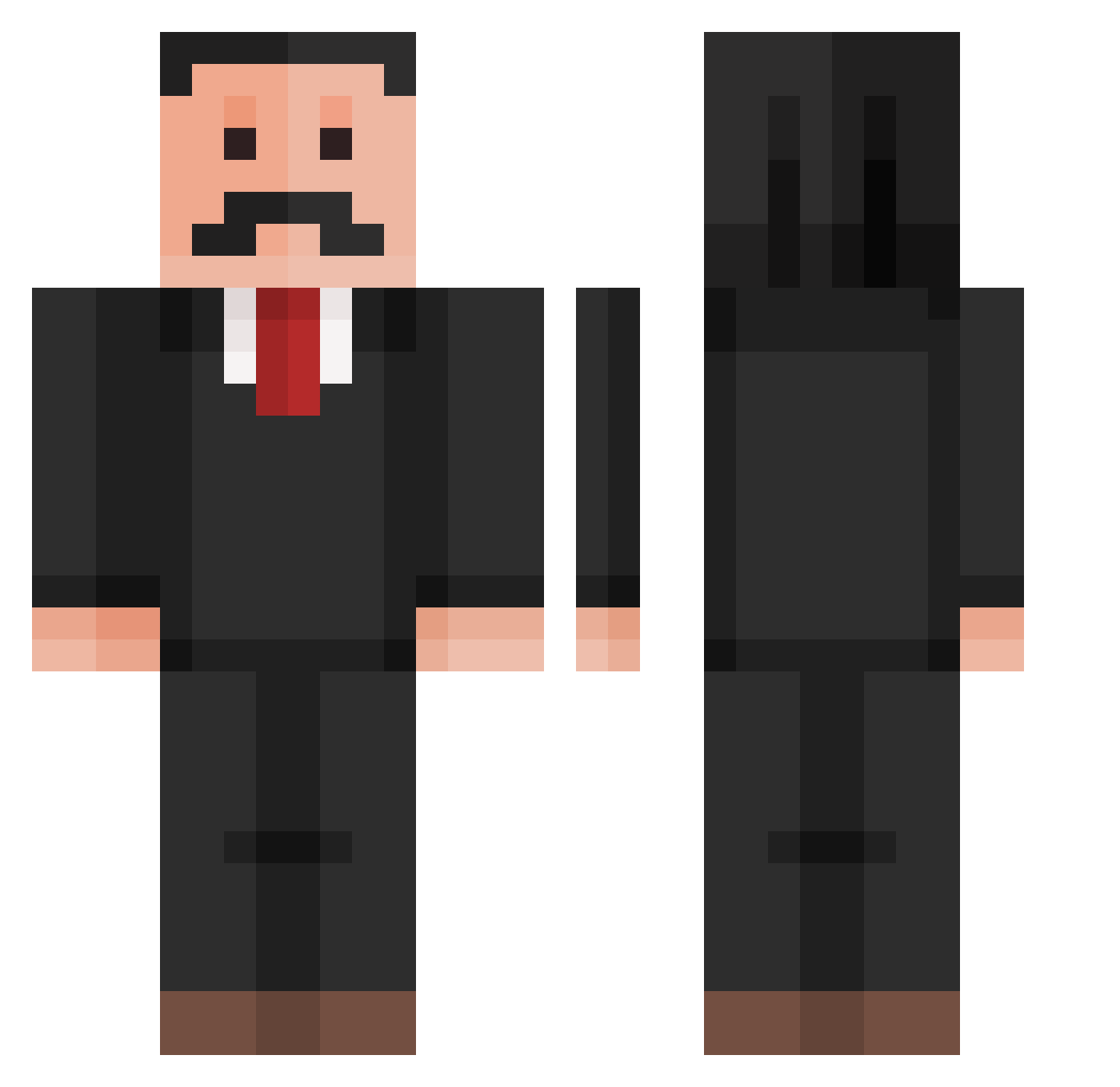 KloppieMT Minecraft skin, front and back view