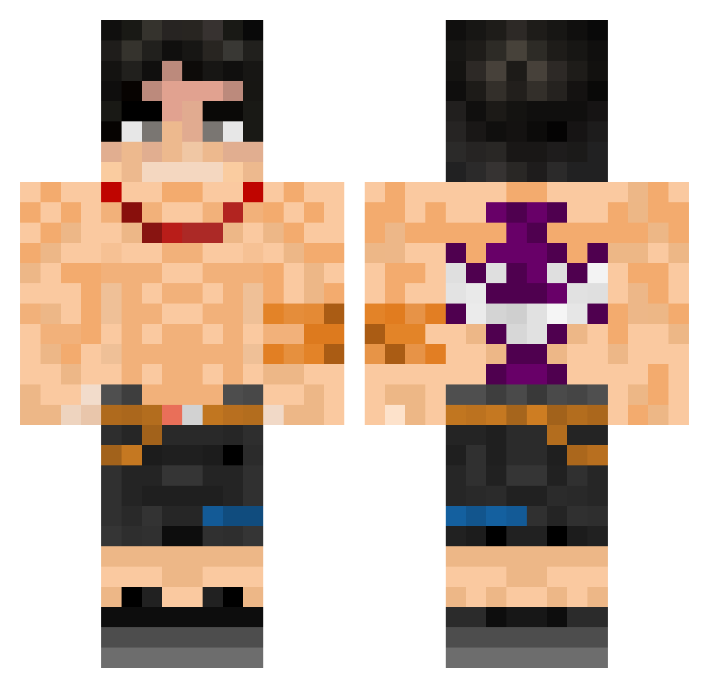 Je_ssePinkm_an Minecraft skin, front and back view