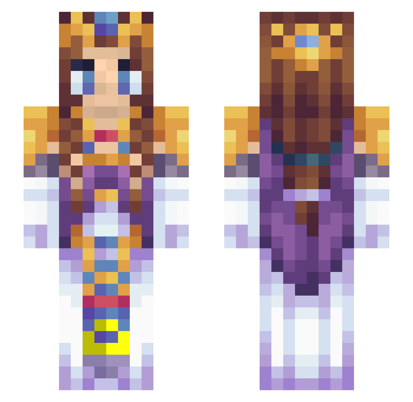 Foxxhunter21 Minecraft skin, front and back view