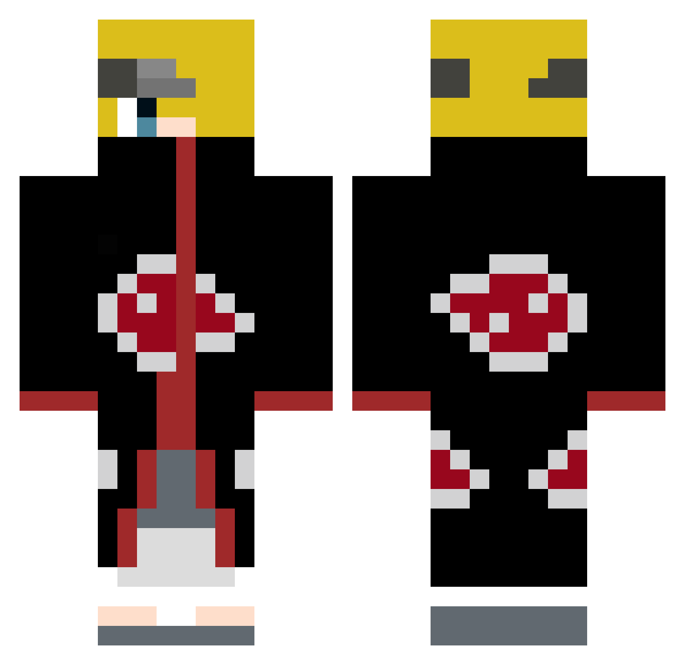 Samm0th Minecraft skin, front and back view