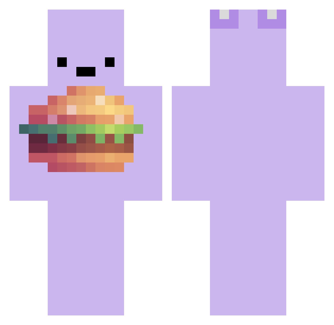 makmaki Minecraft skin, front and back view