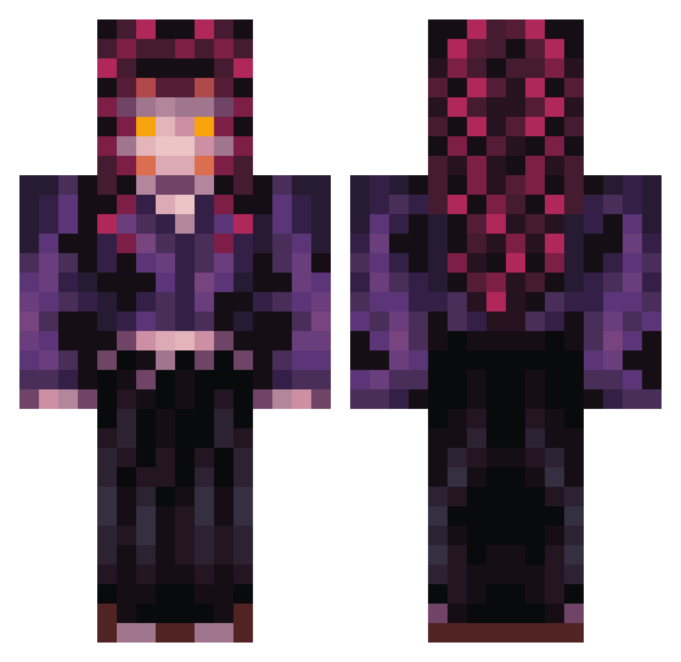 Lathud Minecraft skin, front and back view