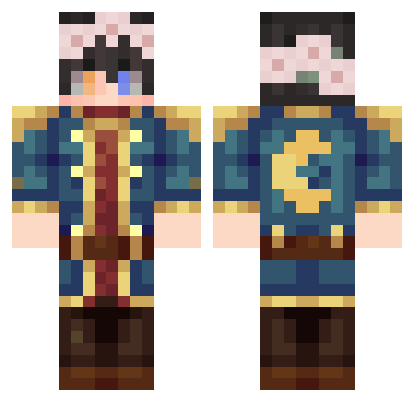 Fiaeer_Lpir Minecraft skin, front and back view
