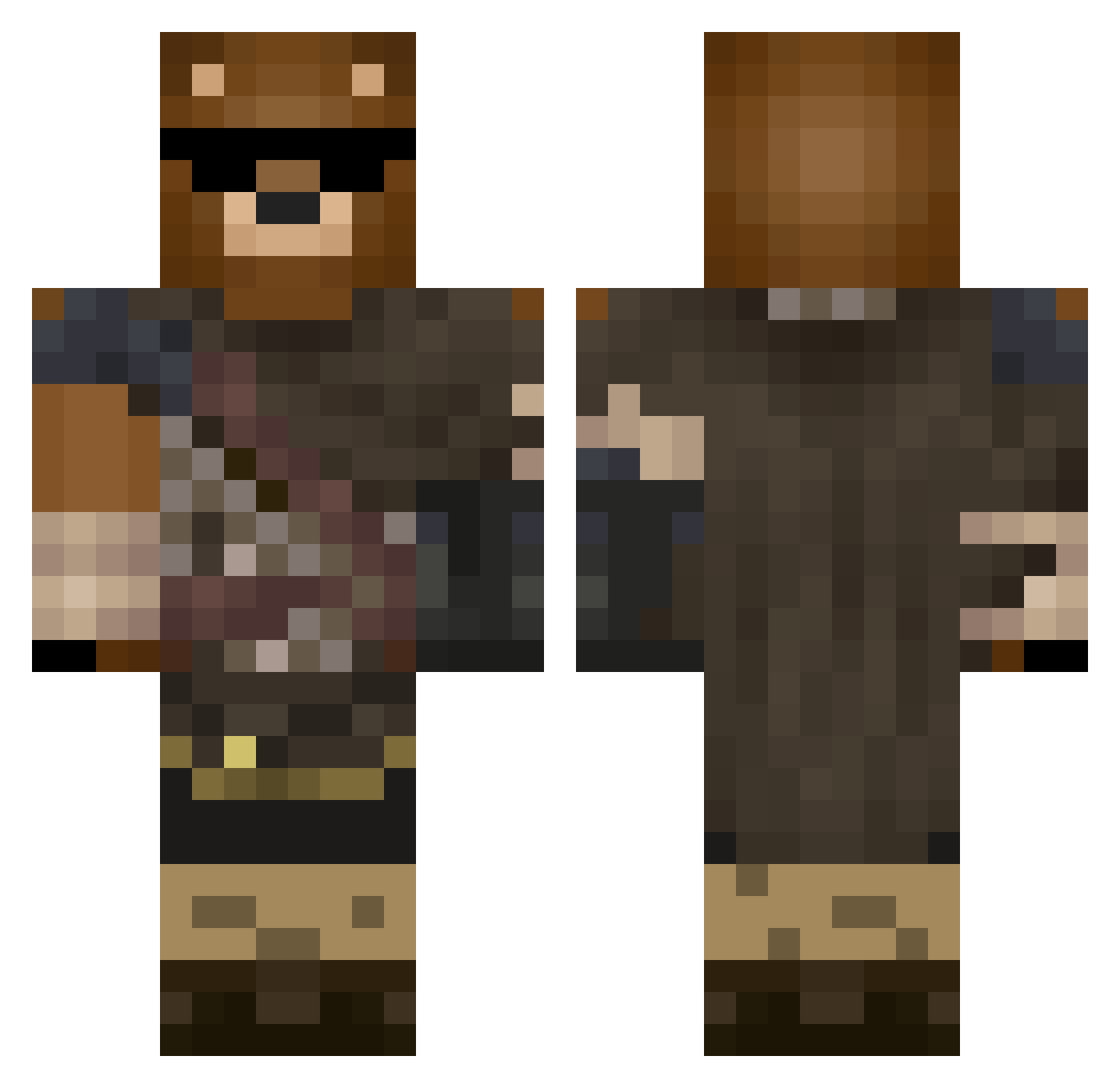 Kubus_ Minecraft skin, front and back view