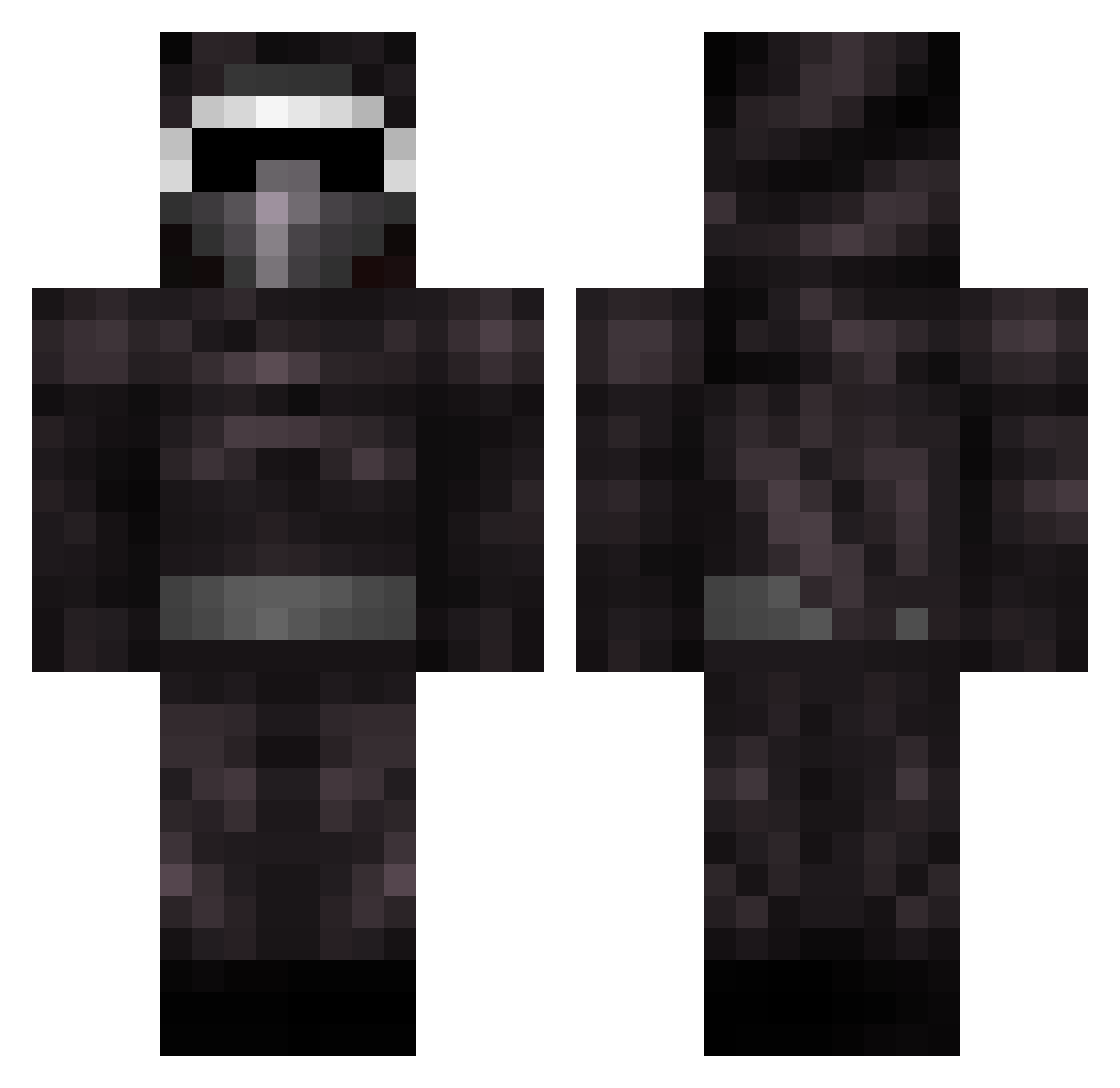 Personnel Minecraft skin, front and back view