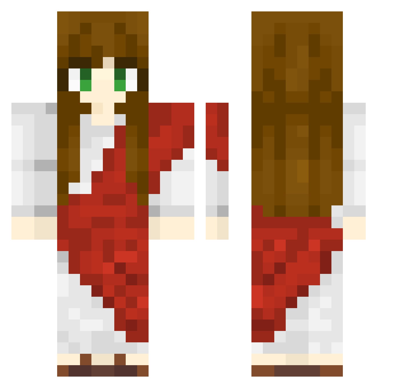 kora_miko Minecraft skin, front and back view