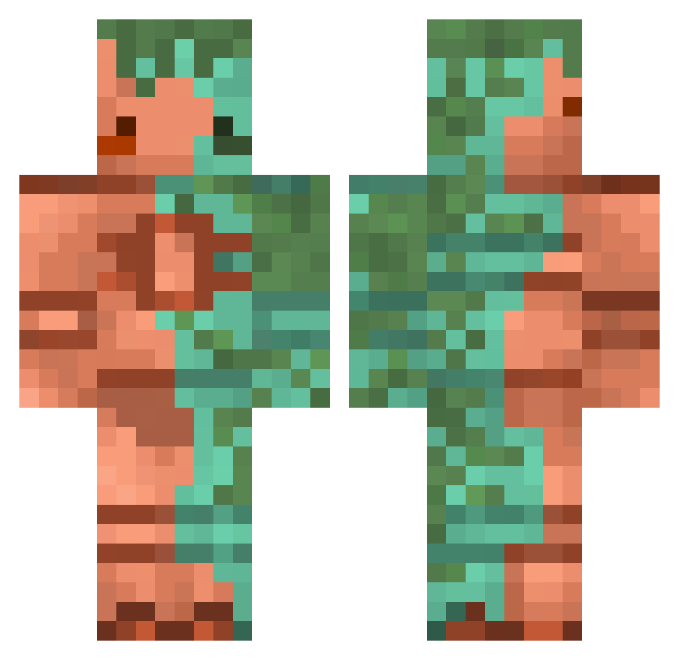 Wohingenaau Minecraft skin, front and back view