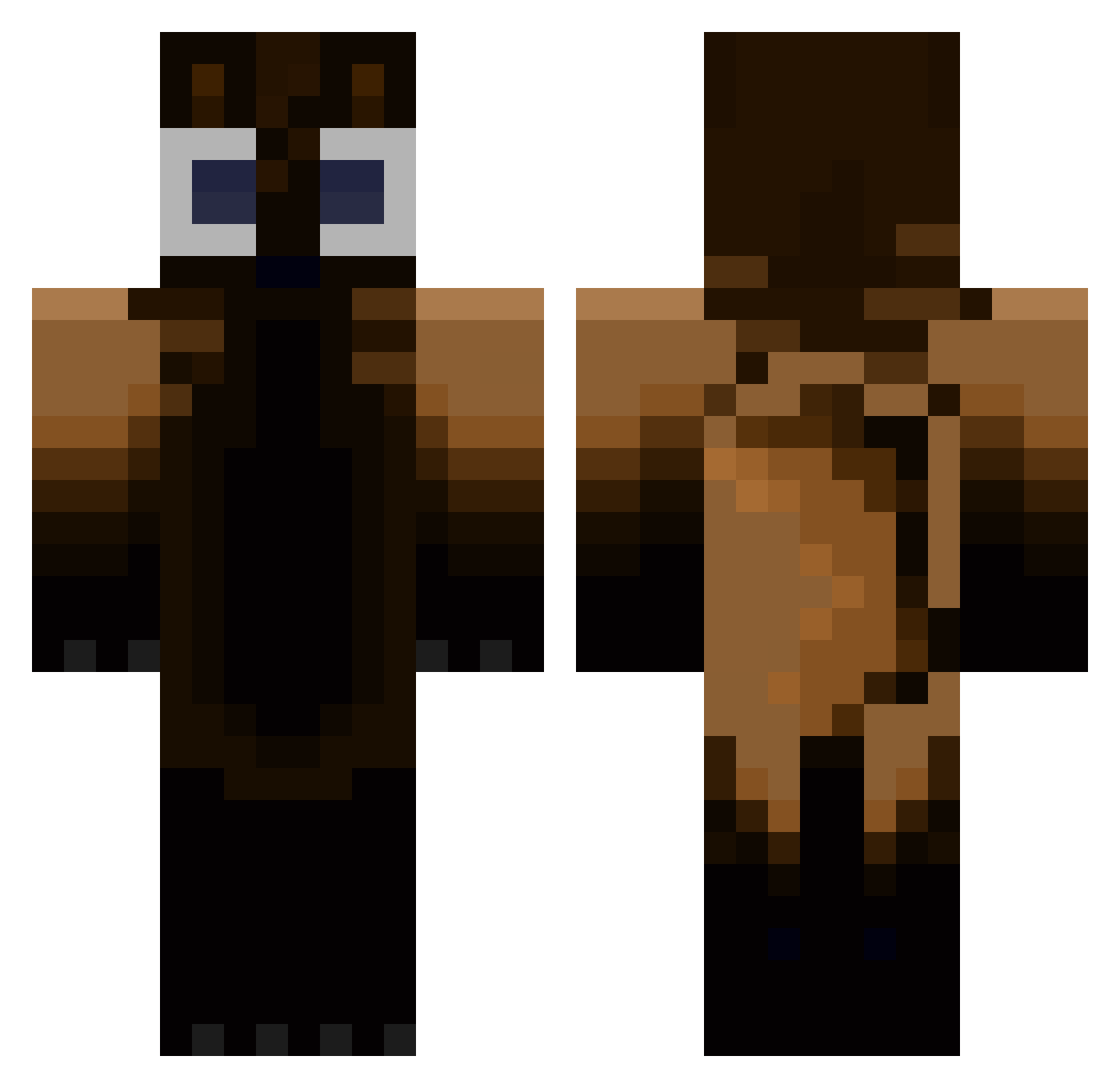 nineteeneleven Minecraft skin, front and back view