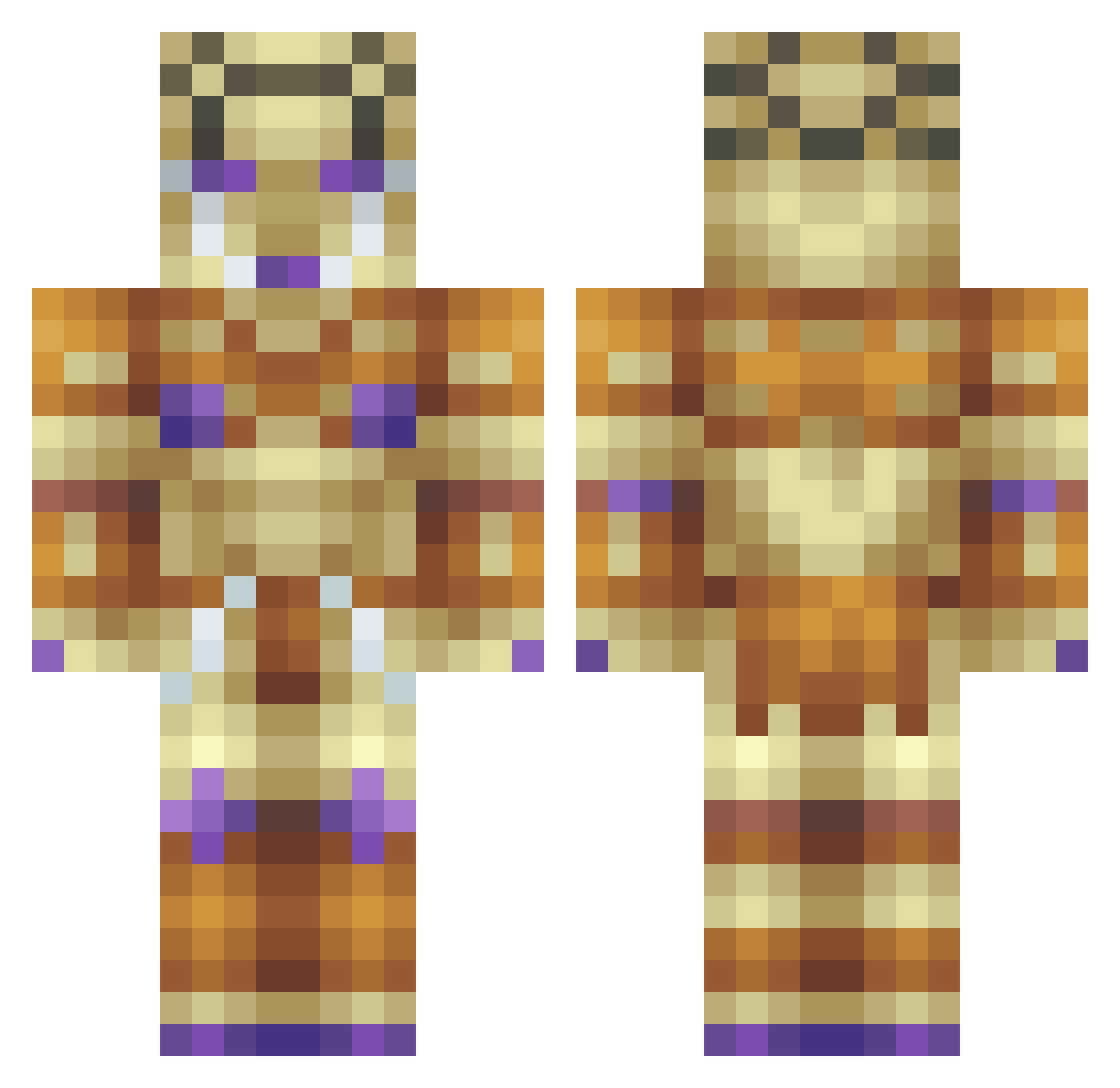 Manobatboy Minecraft skin, front and back view