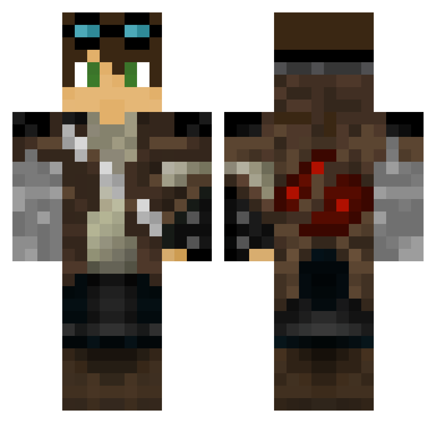 MooseCampbell Minecraft skin, front and back view
