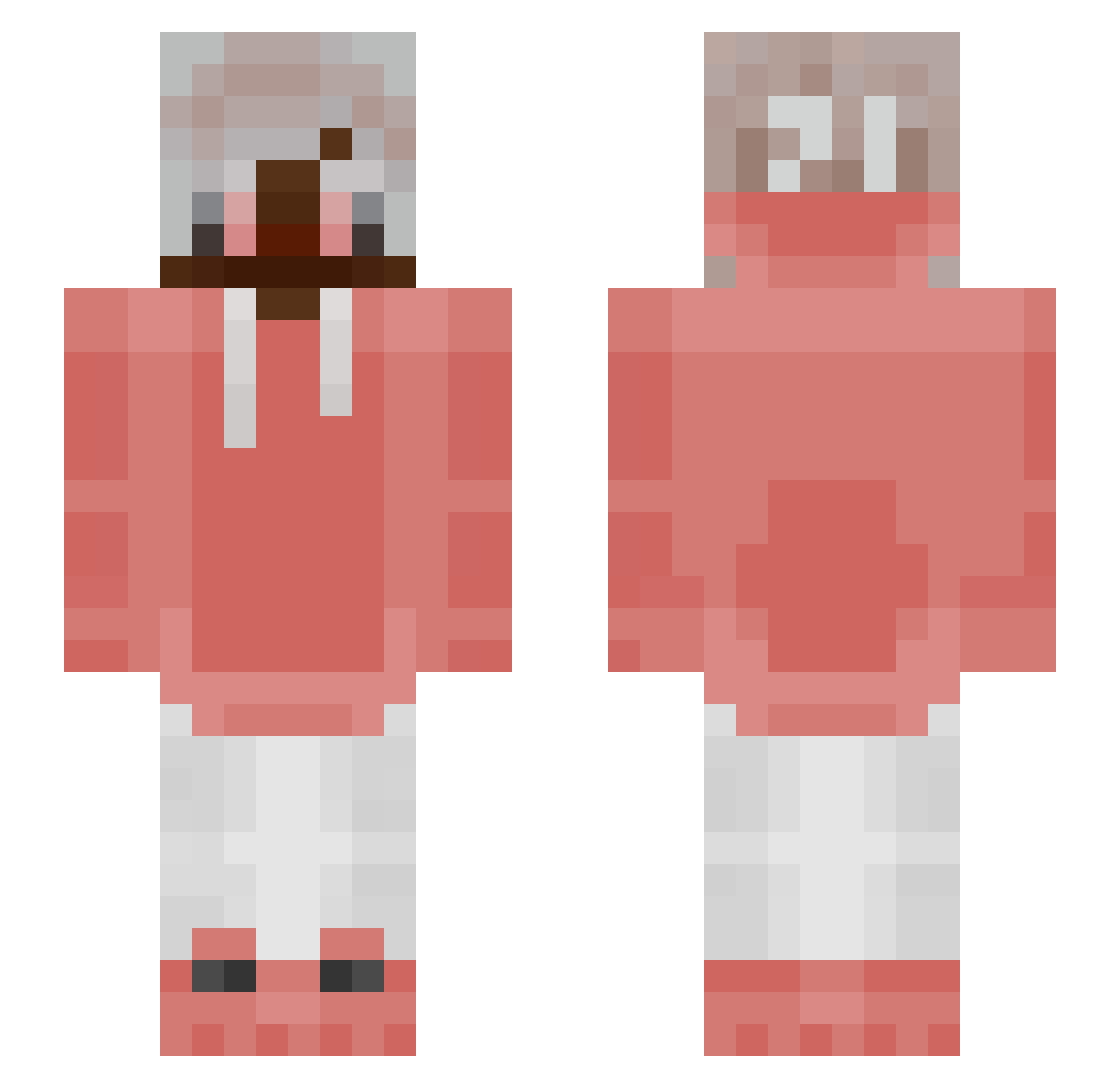 Magmarn Minecraft skin, front and back view