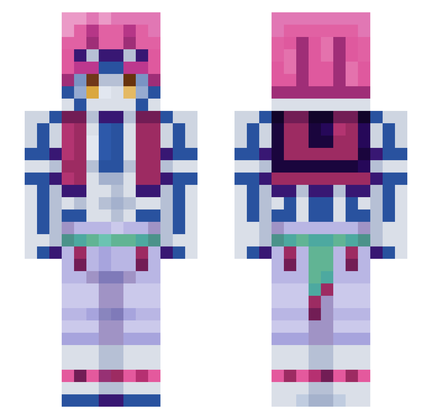 XoloReal Minecraft skin, front and back view
