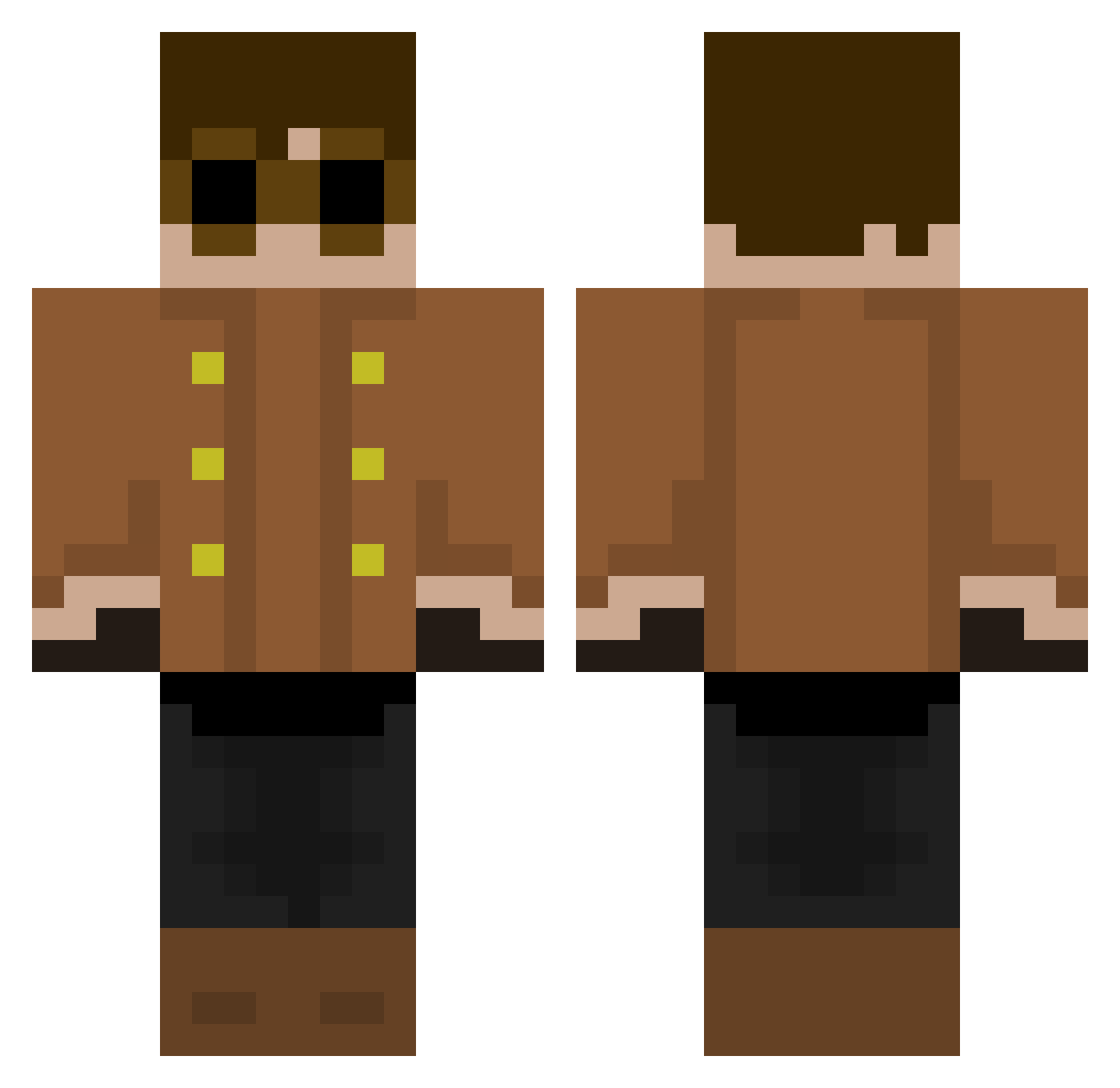 Deploration Minecraft skin, front and back view