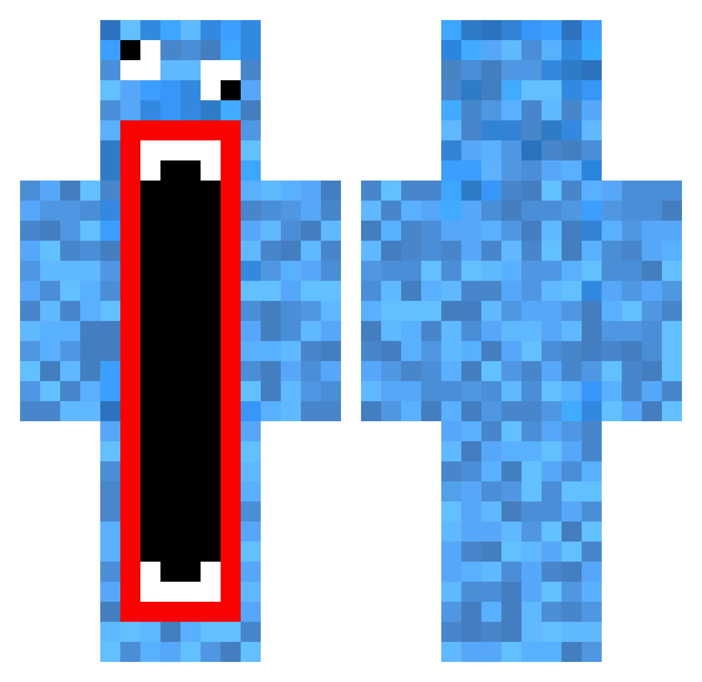 HowToStack Minecraft skin, front and back view