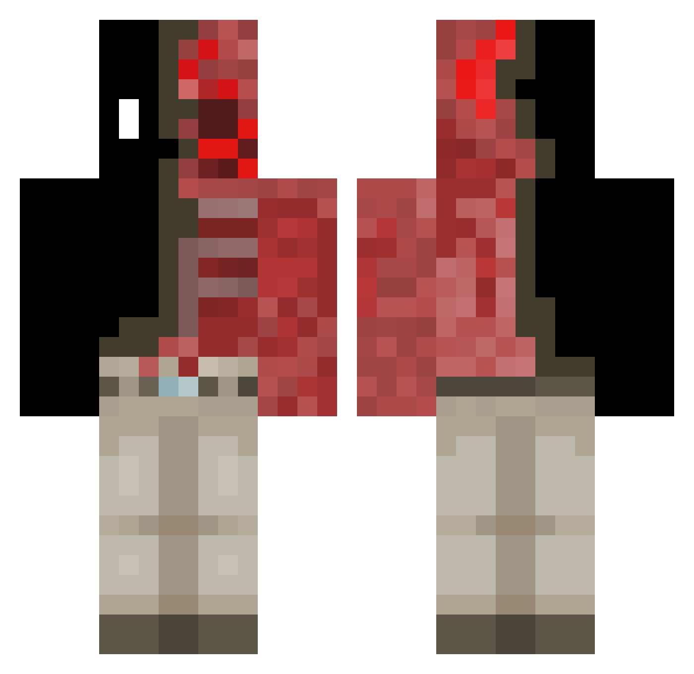 ammomium Minecraft skin, front and back view