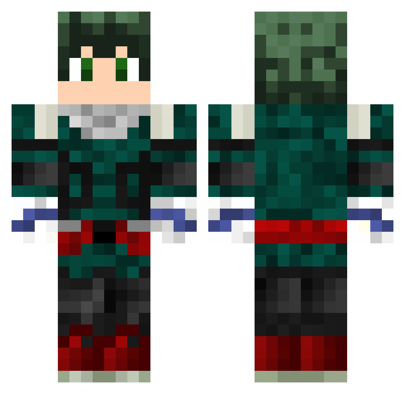 Houssm Minecraft skin, front and back view