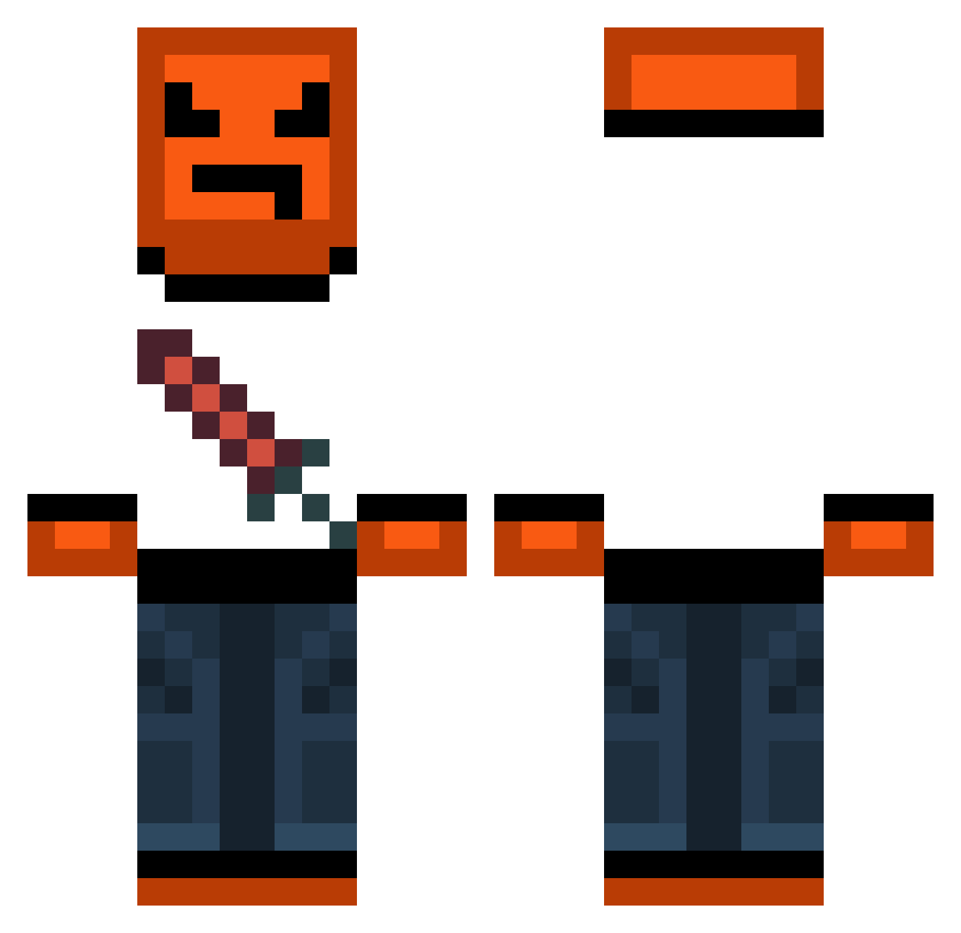 Sku11crusher19 Minecraft skin, front and back view