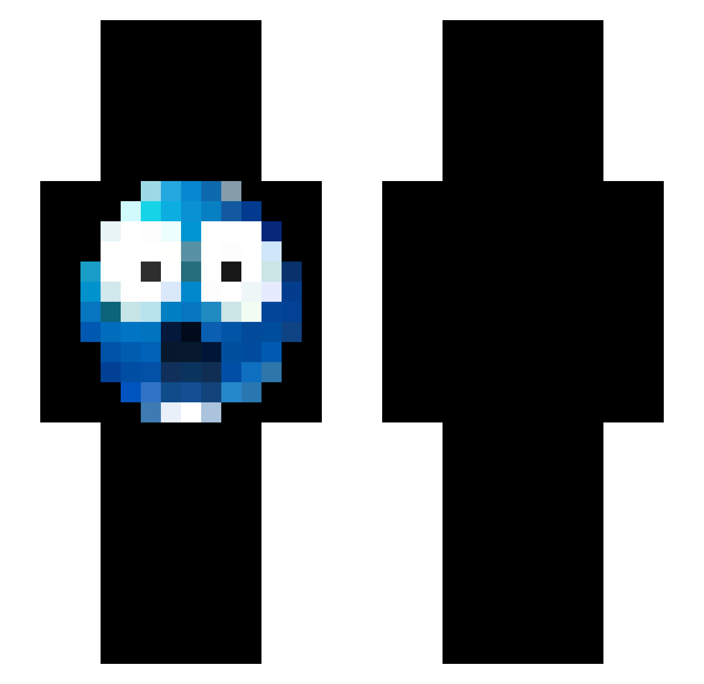 EnvyGabe Minecraft skin, front and back view