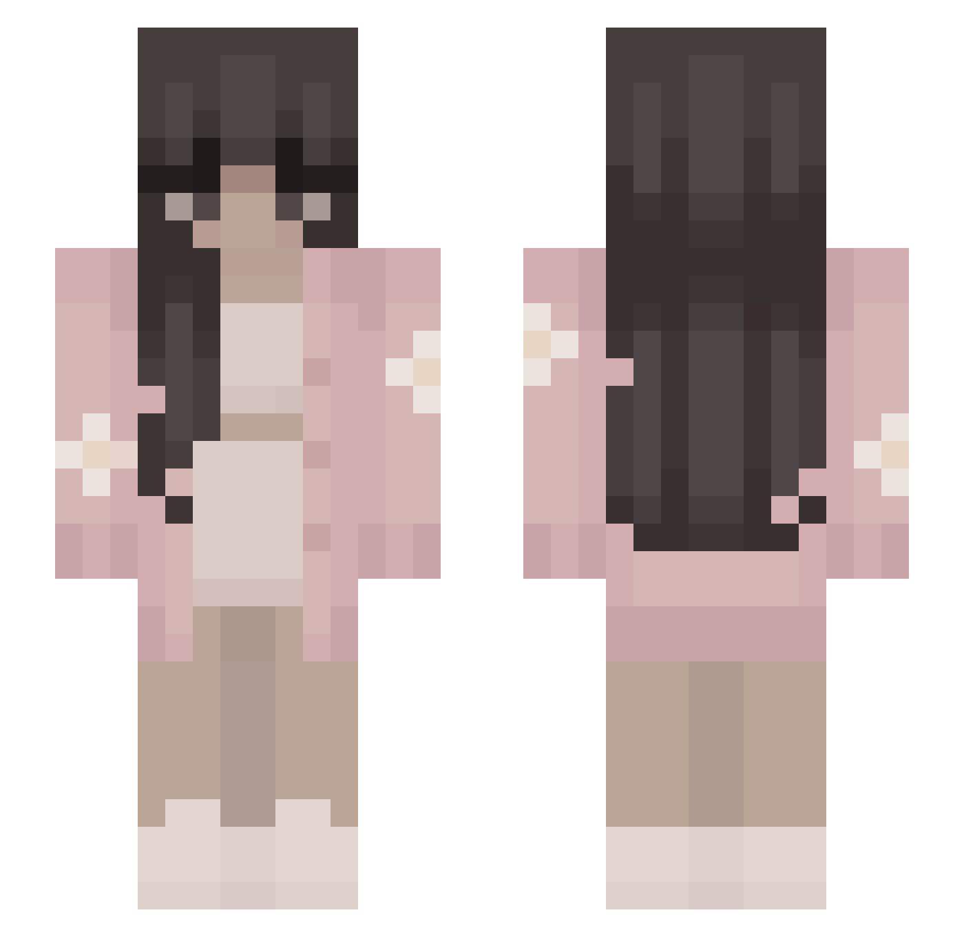 chxrryblush Minecraft skin, front and back view