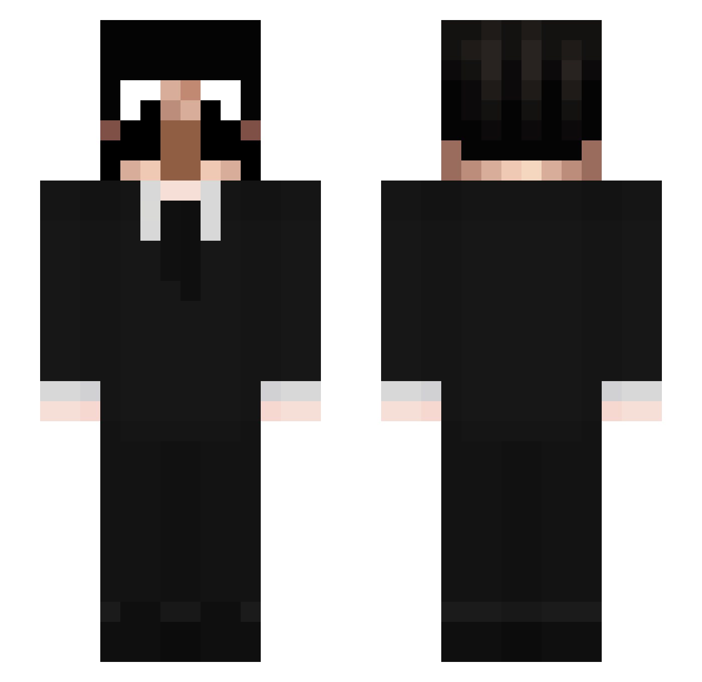 gruselverbot Minecraft skin, front and back view