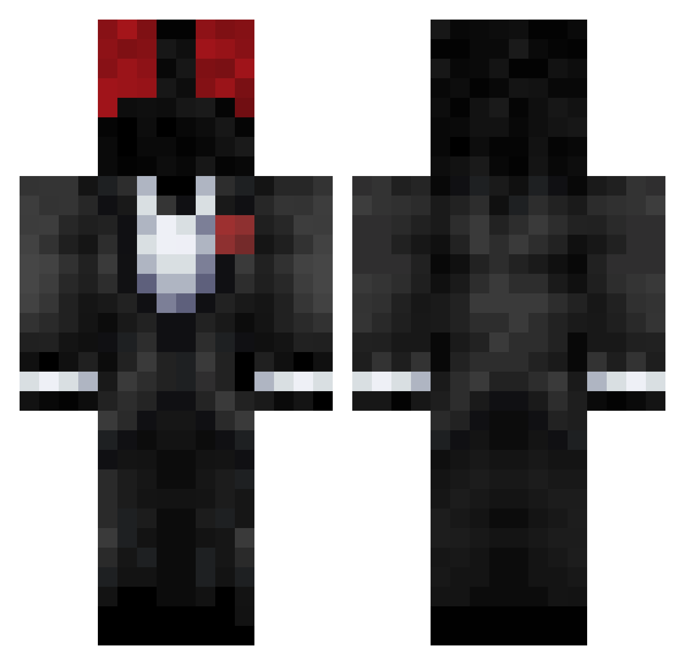 FlyFlyington Minecraft skin, front and back view