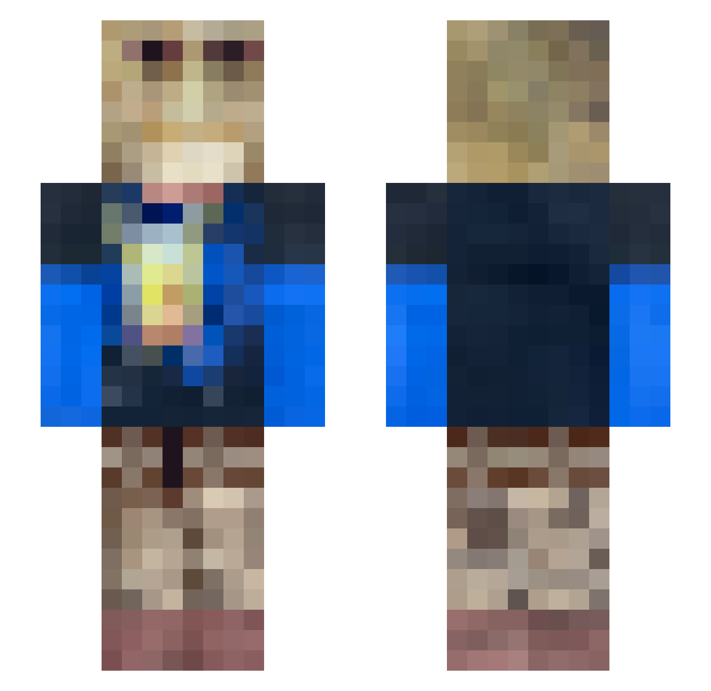 EhGlide Minecraft skin, front and back view