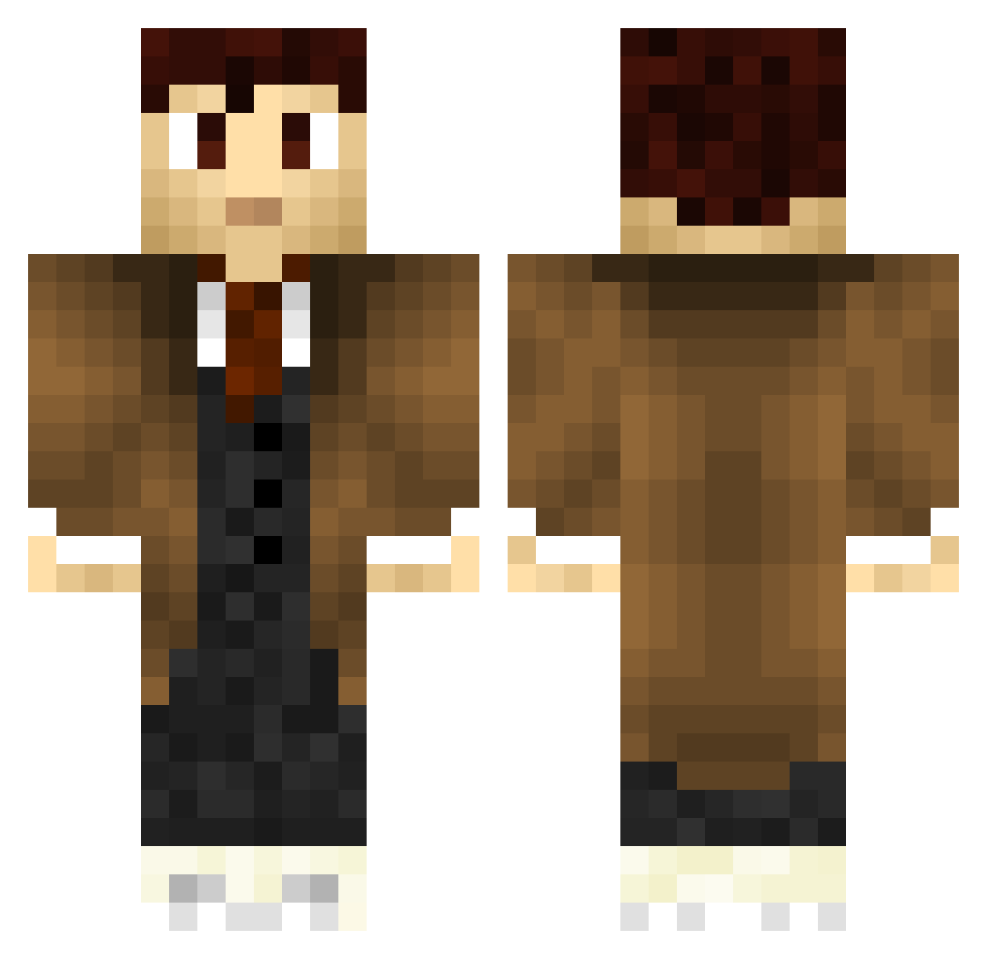 AutoPeter Minecraft skin, front and back view