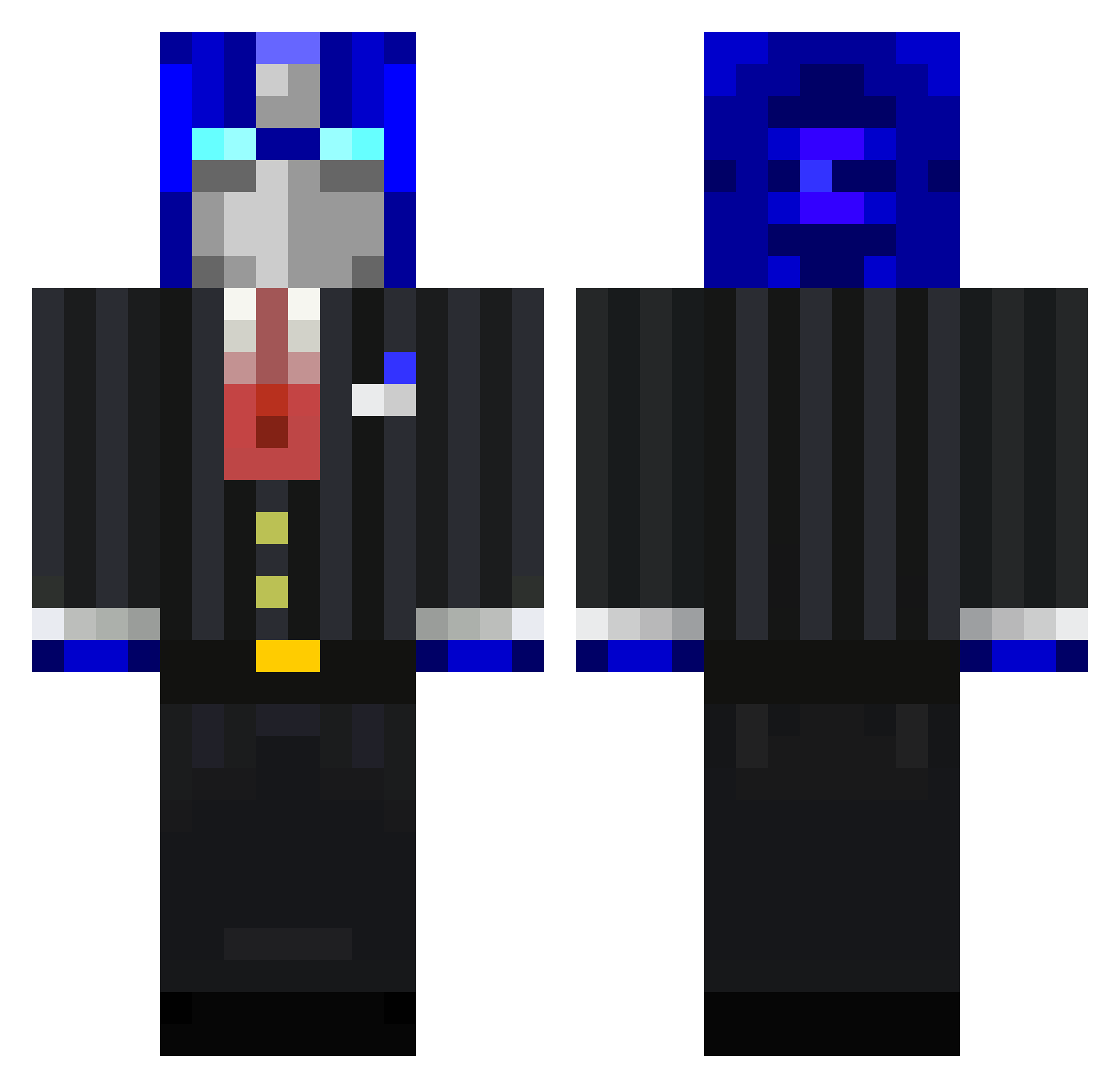 Adhesion Minecraft skin, front and back view