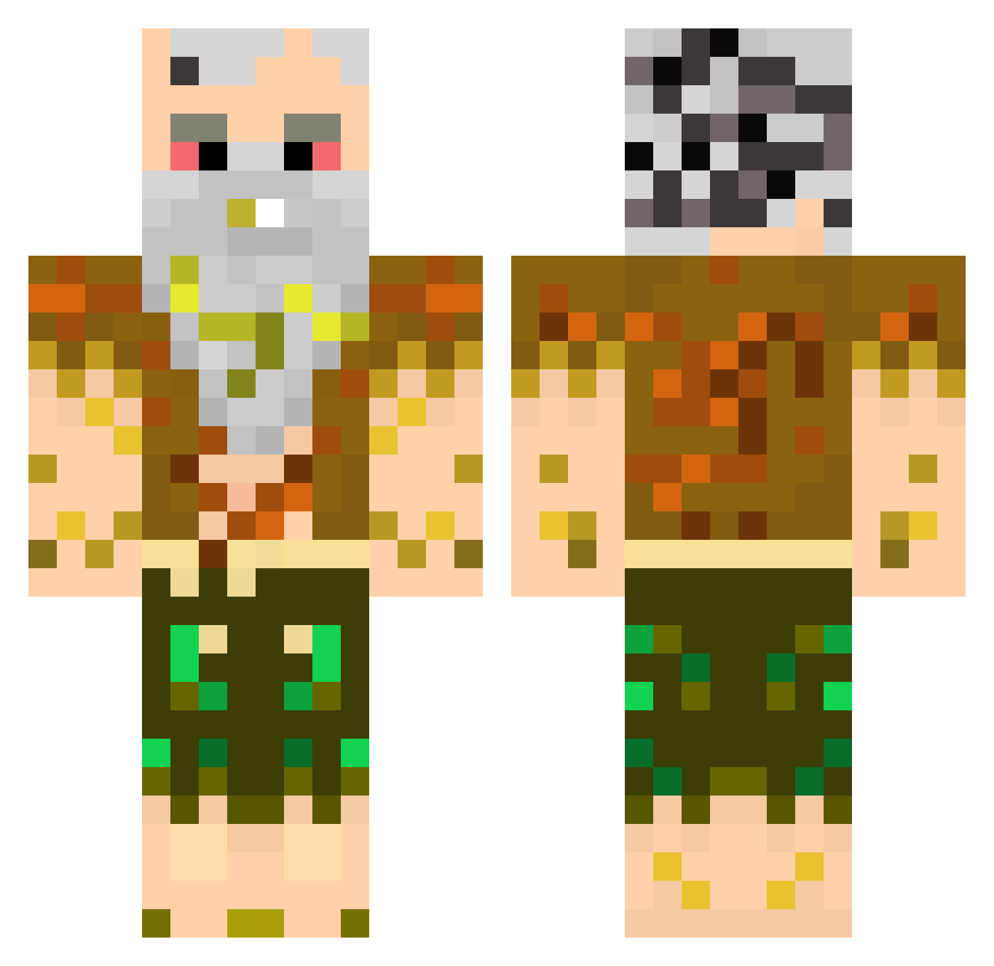 frapaxurisma Minecraft skin, front and back view